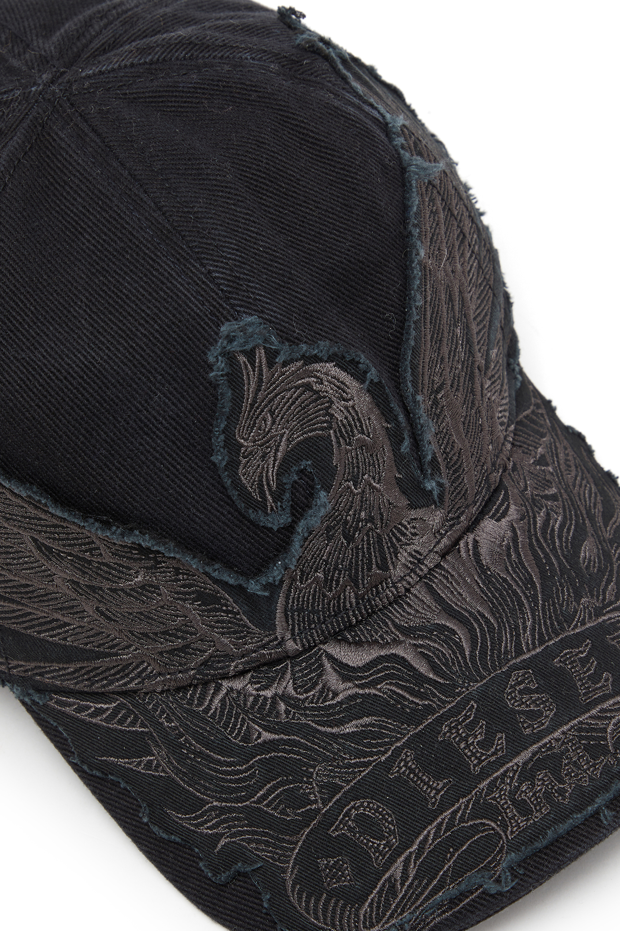 Diesel - C-PHENIX, Man's Baseball cap with Phoenix embroidery in Black - 3
