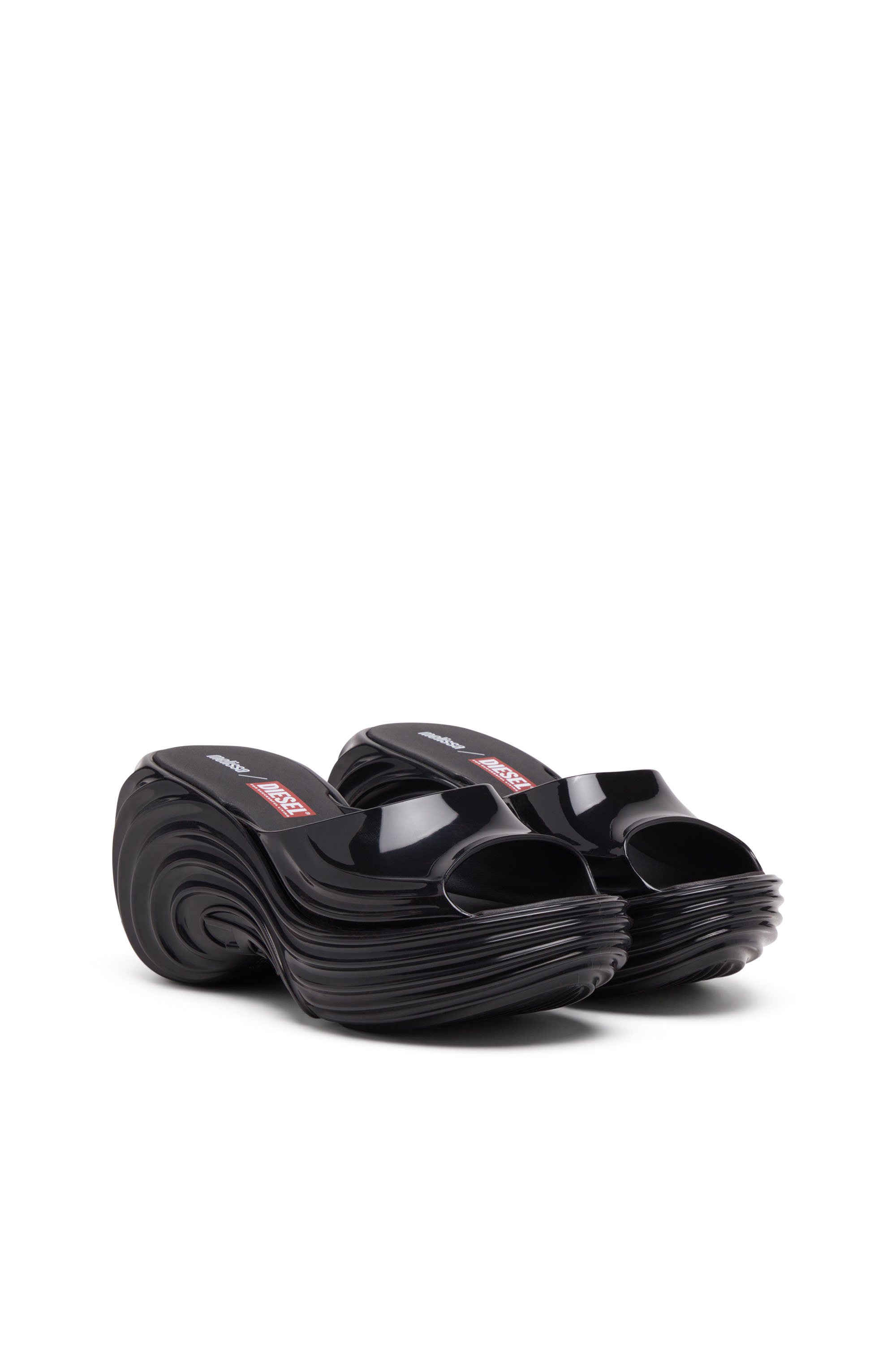 MELISSA QUANTUM PLATFORM, Black Diesel - MELISSA QUANTUM PLATFORM, Woman's Platform mule in Melflex® in Black - 2