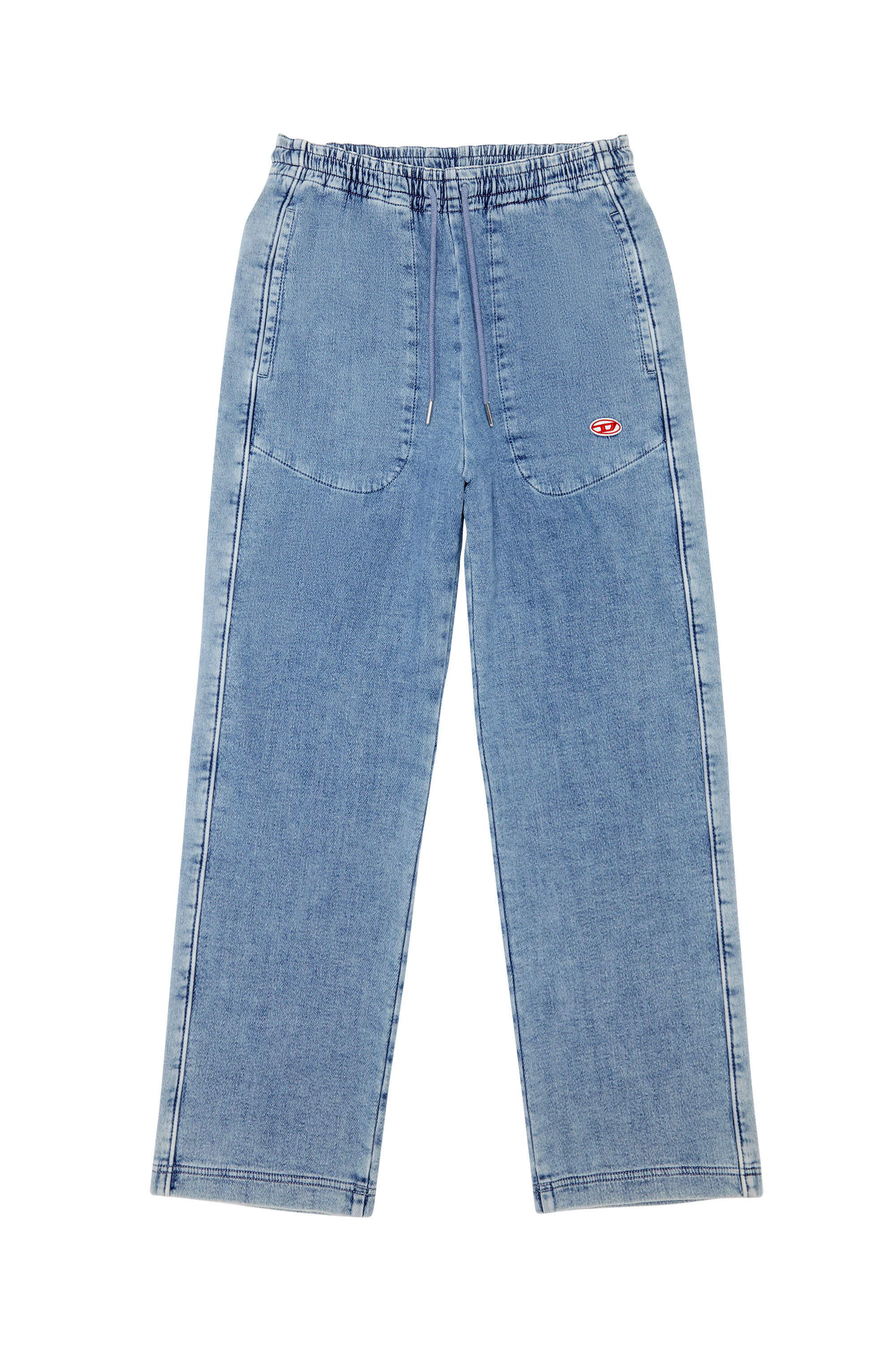 Diesel - D-Martians Track Denim 09D01 Straight, Light Blue - Image 6