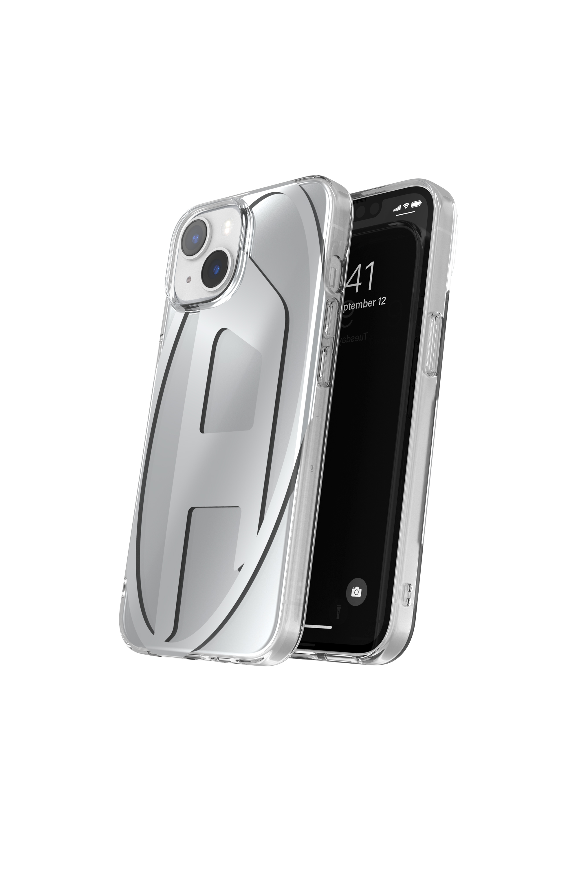 Diesel - 54094 MOULDED CASE, Unisex's Oval D case iPhone 13/iPhone 14 in Silver - 3