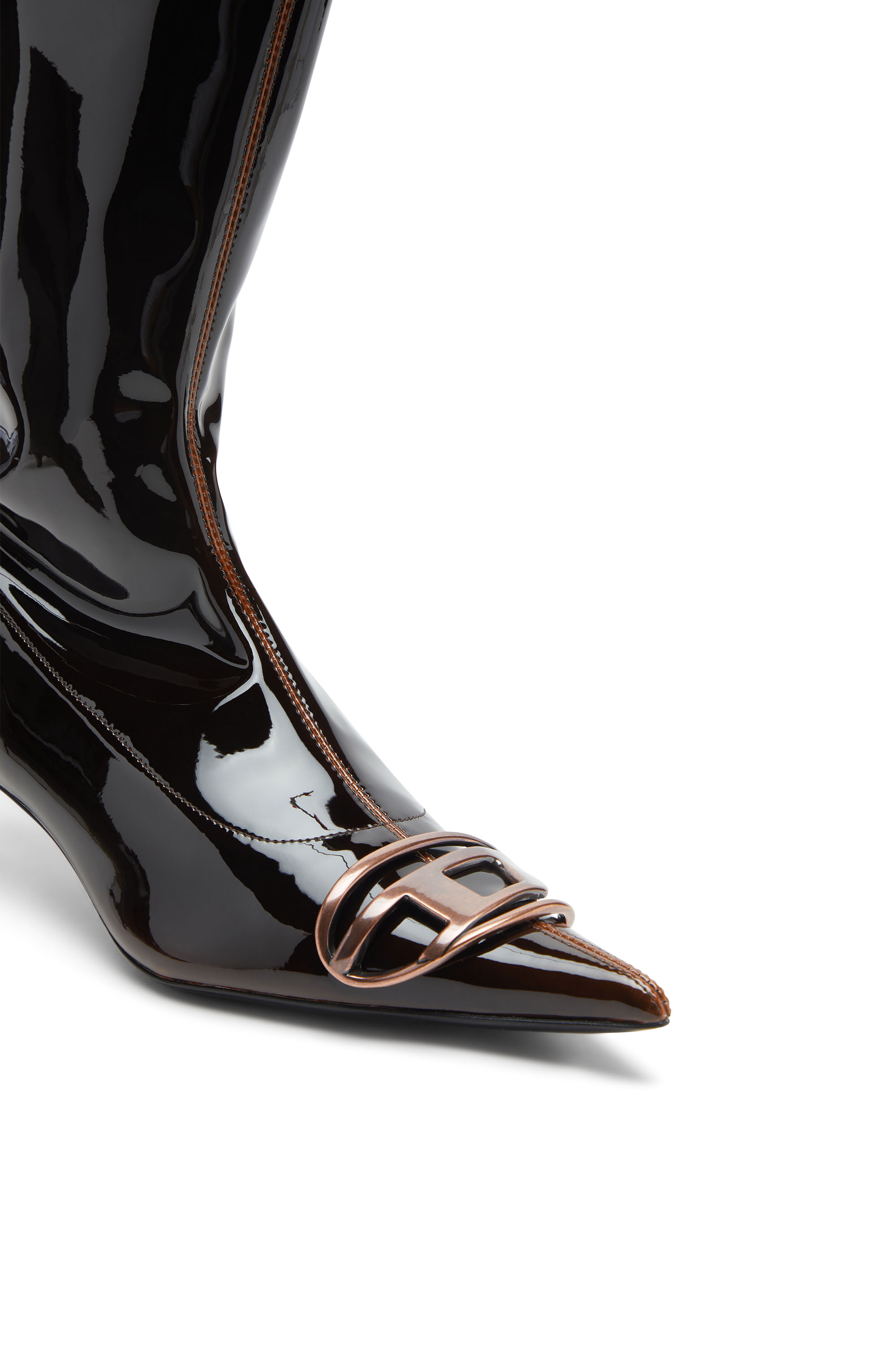 Diesel - D-VENUS KITTIE BT, Woman's D-Venus-Ankle boots in liquid PU in Blue/Brown - 4