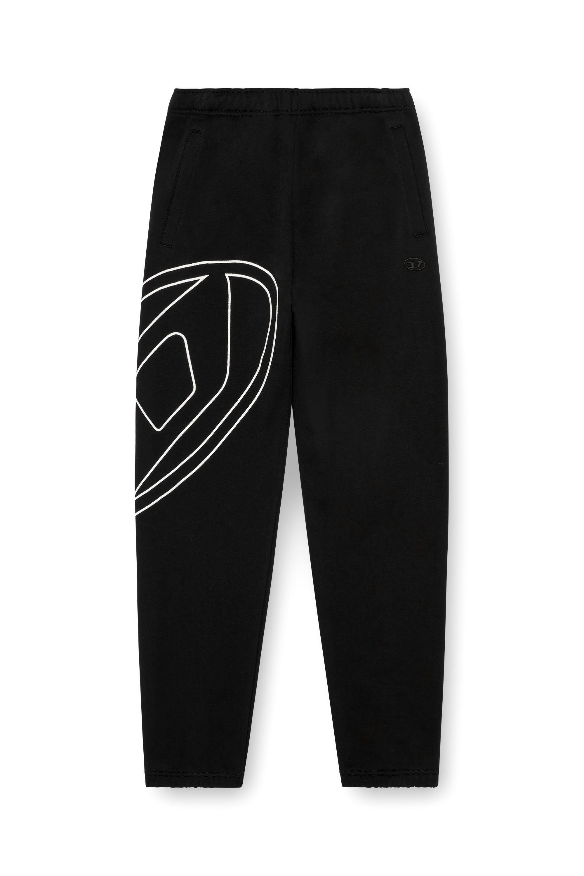P-MARKY-MEGOVAL-D, Black Diesel - P-MARKY-MEGOVAL-D, Man's Track pants with mega oval D in Black - 2