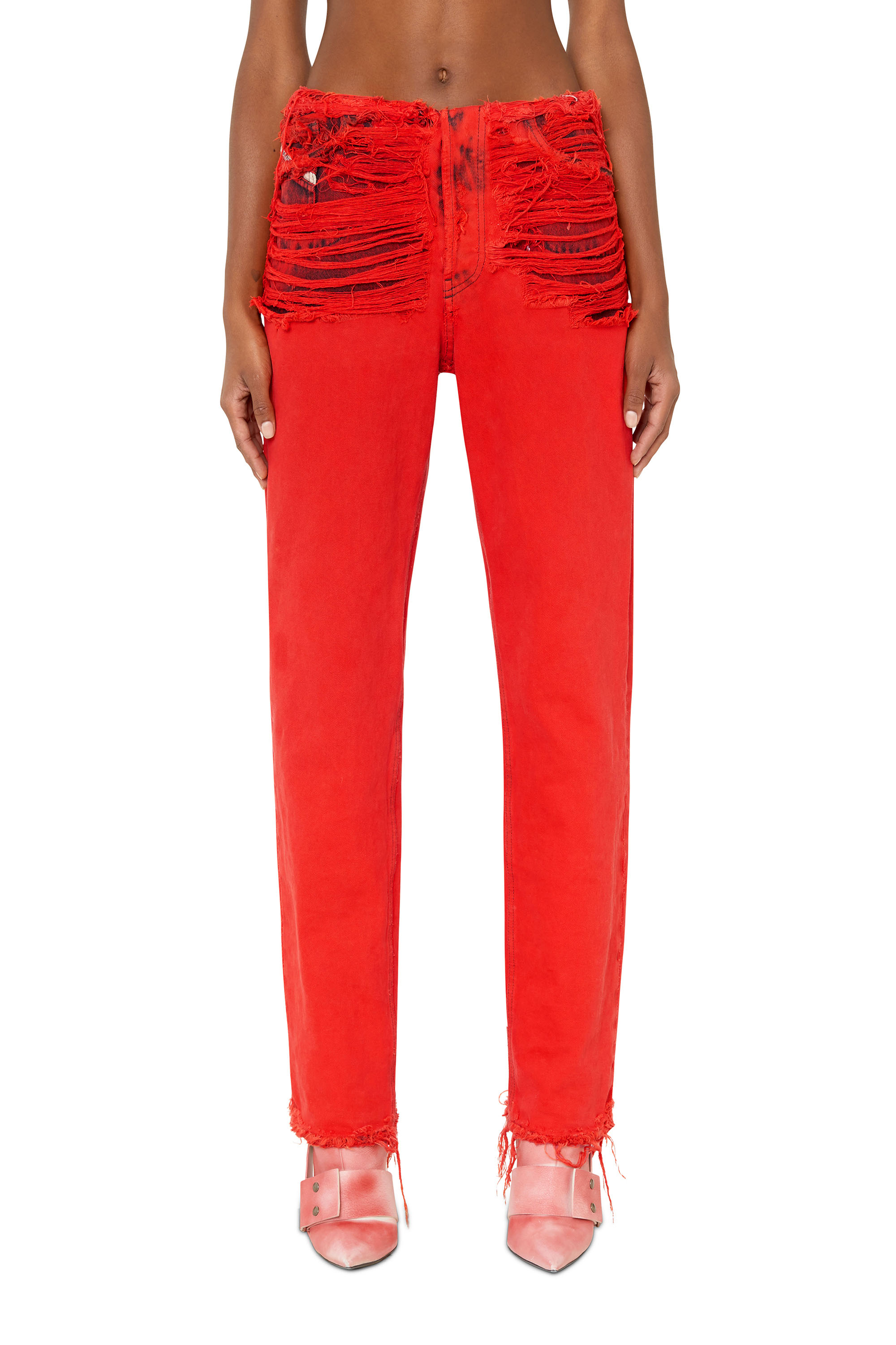 Diesel - D-Ark 007P1 Straight Jeans, Red - Image 1