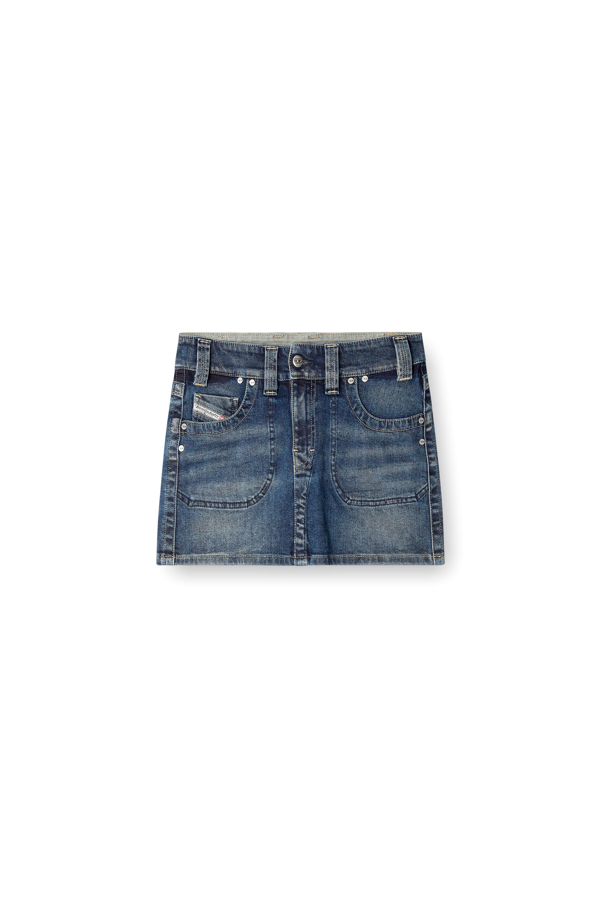 Diesel - DE-RAGO-RE, Woman's Mini skirt in Rehab denim in Dark Blue - 3