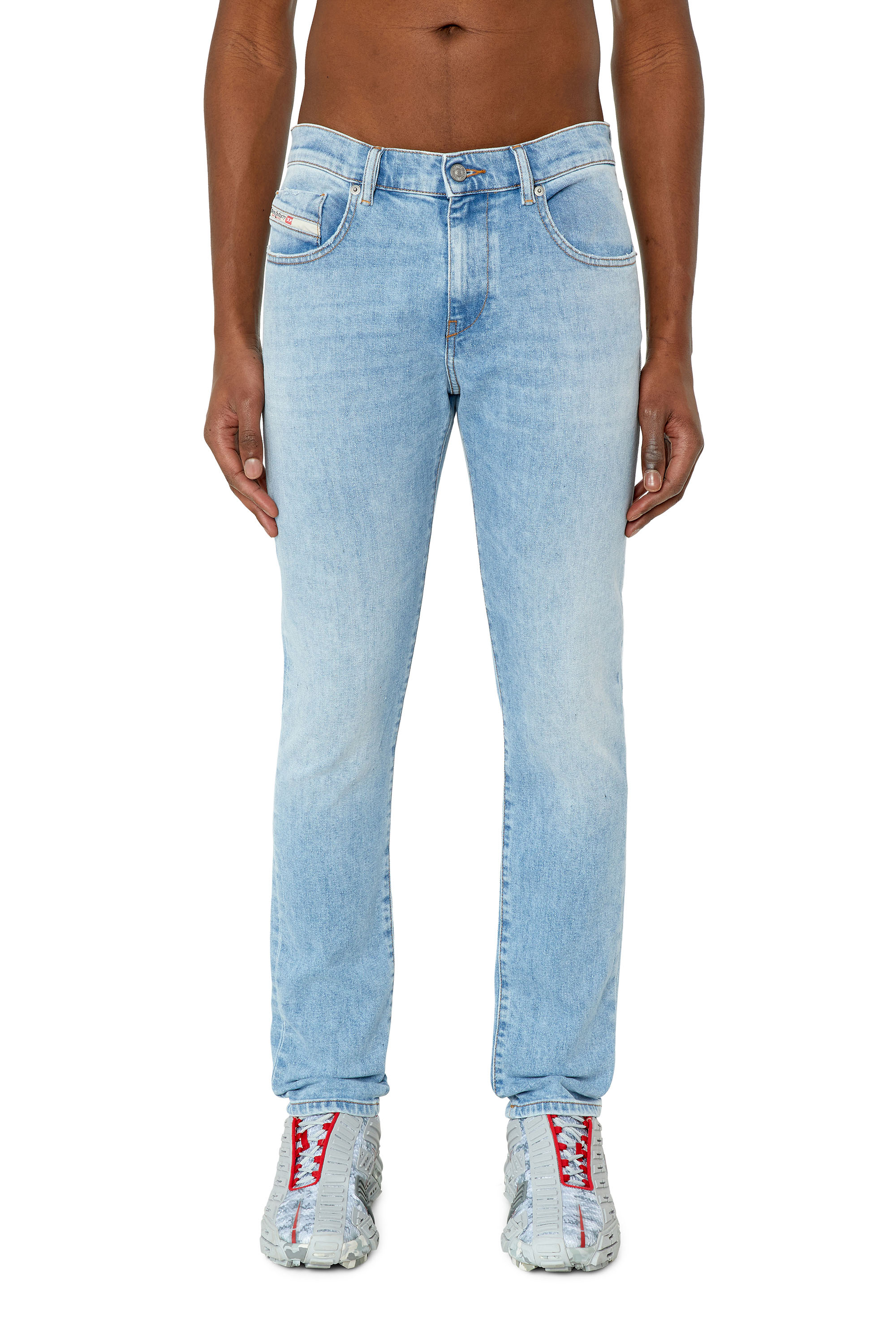 Diesel - 2019 D-Strukt 09F41 Slim Jeans, Light Blue - Image 2