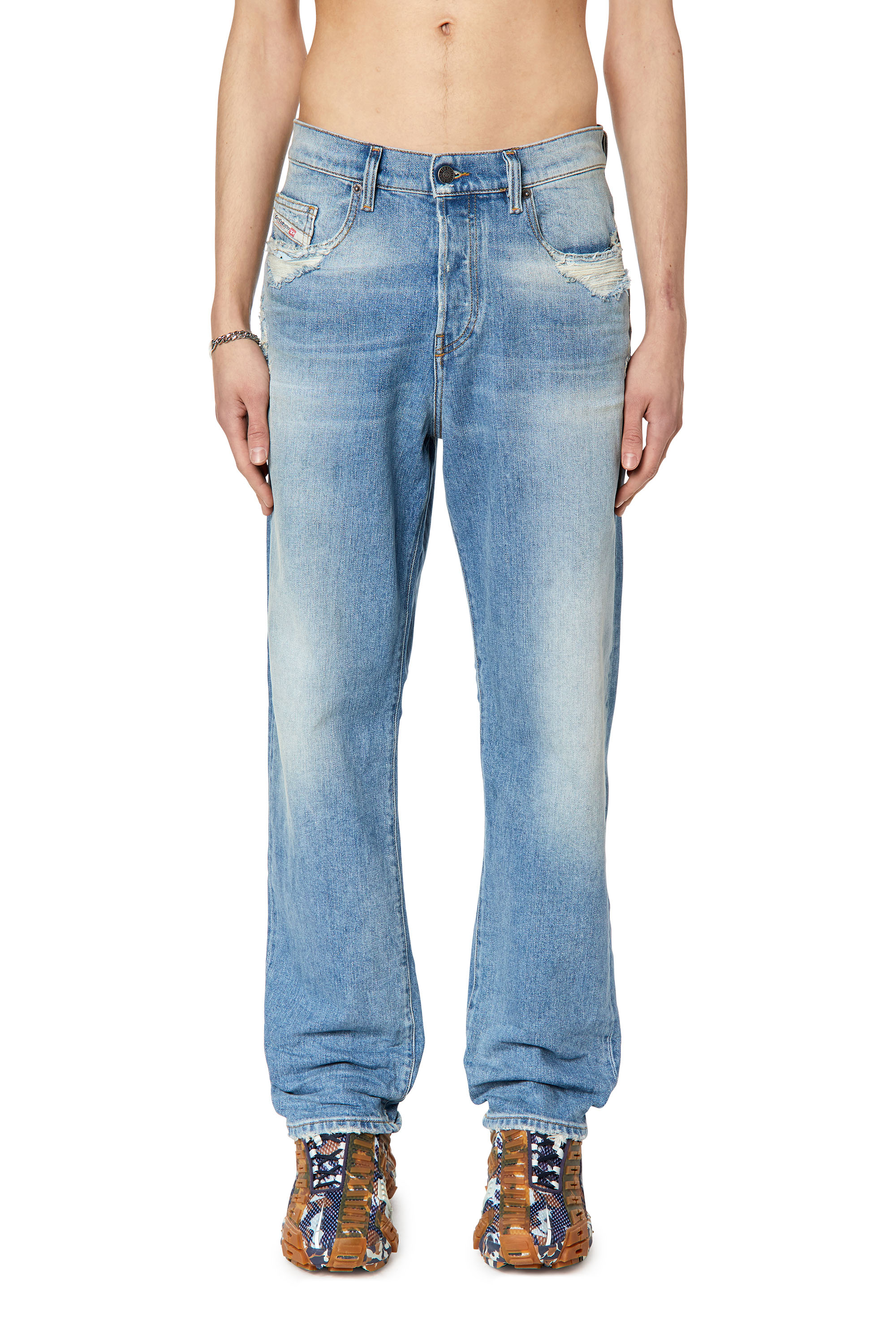 Diesel - 2020 D-Viker 007N1 Straight Jeans, Light Blue - Image 1