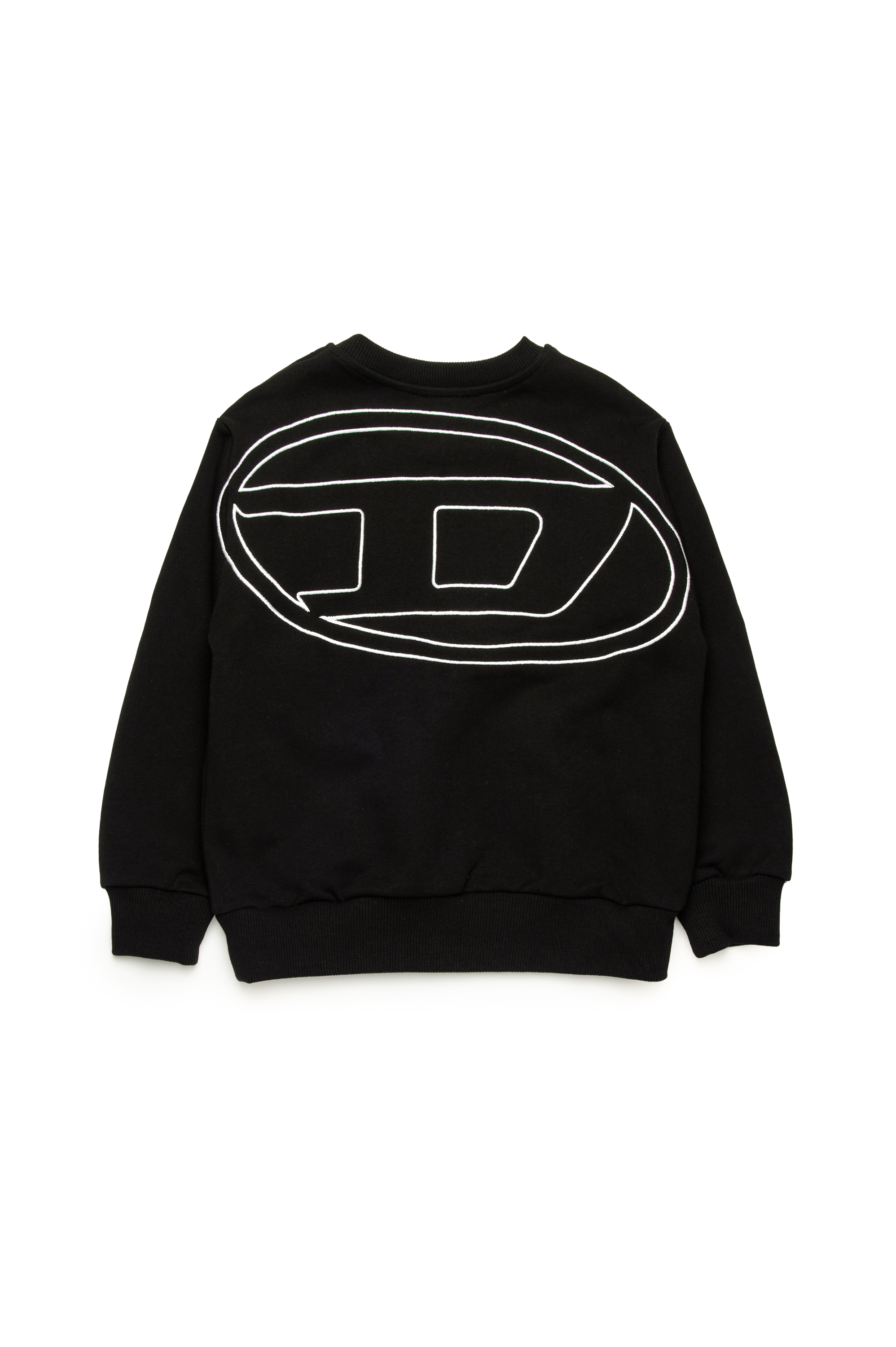 Diesel - SROBMEGOVALD OVER, Man's Sweatshirt with mega Oval D embroidery in Black - 2