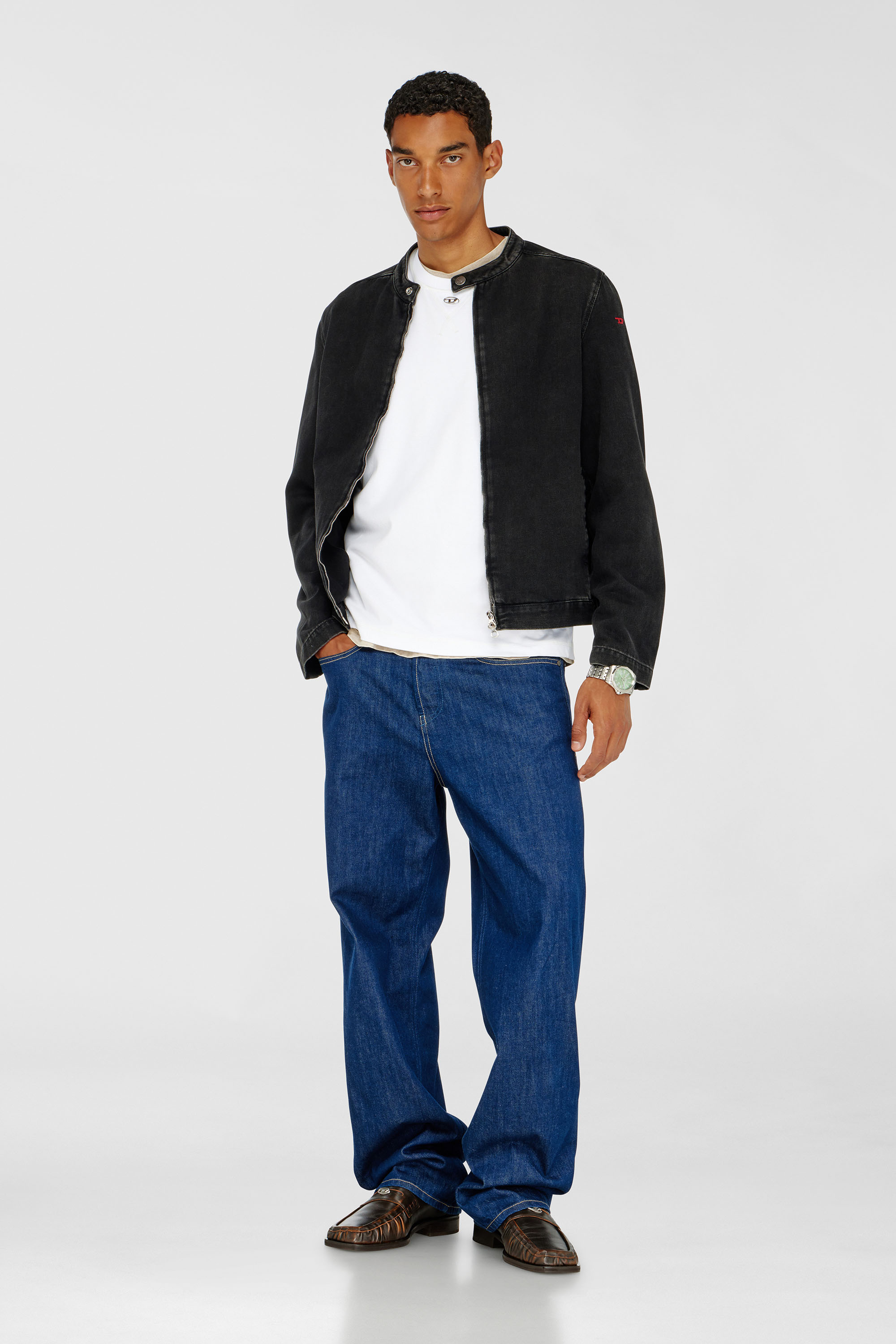 Diesel - T-MADJUST-TR, Man's Regular T-shirt with crew neck and Oval D in White - 1