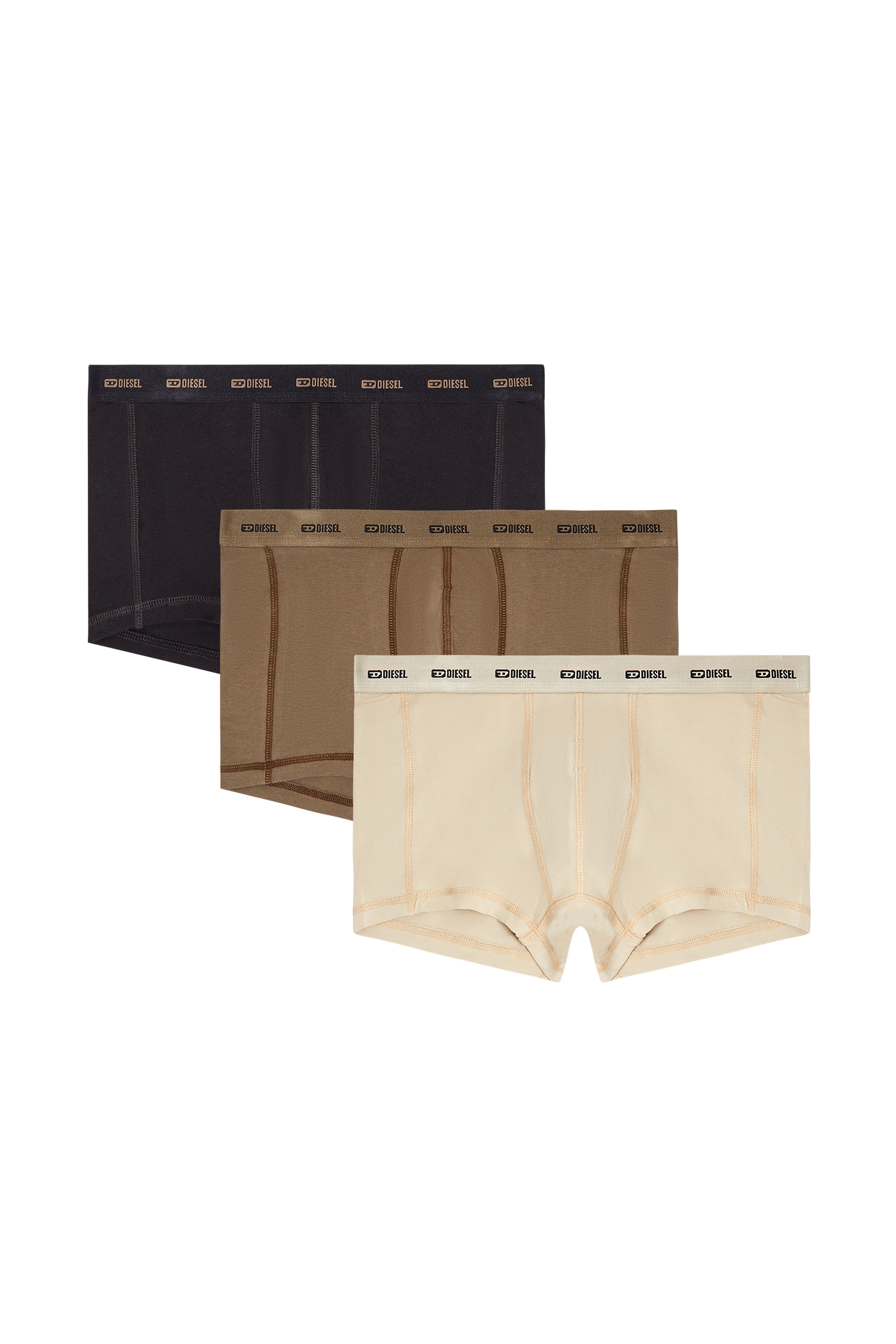 Diesel - DAMIEN-UTLT-3PACK, Man's 3-pack of boxer briefs in Light Brown - 2