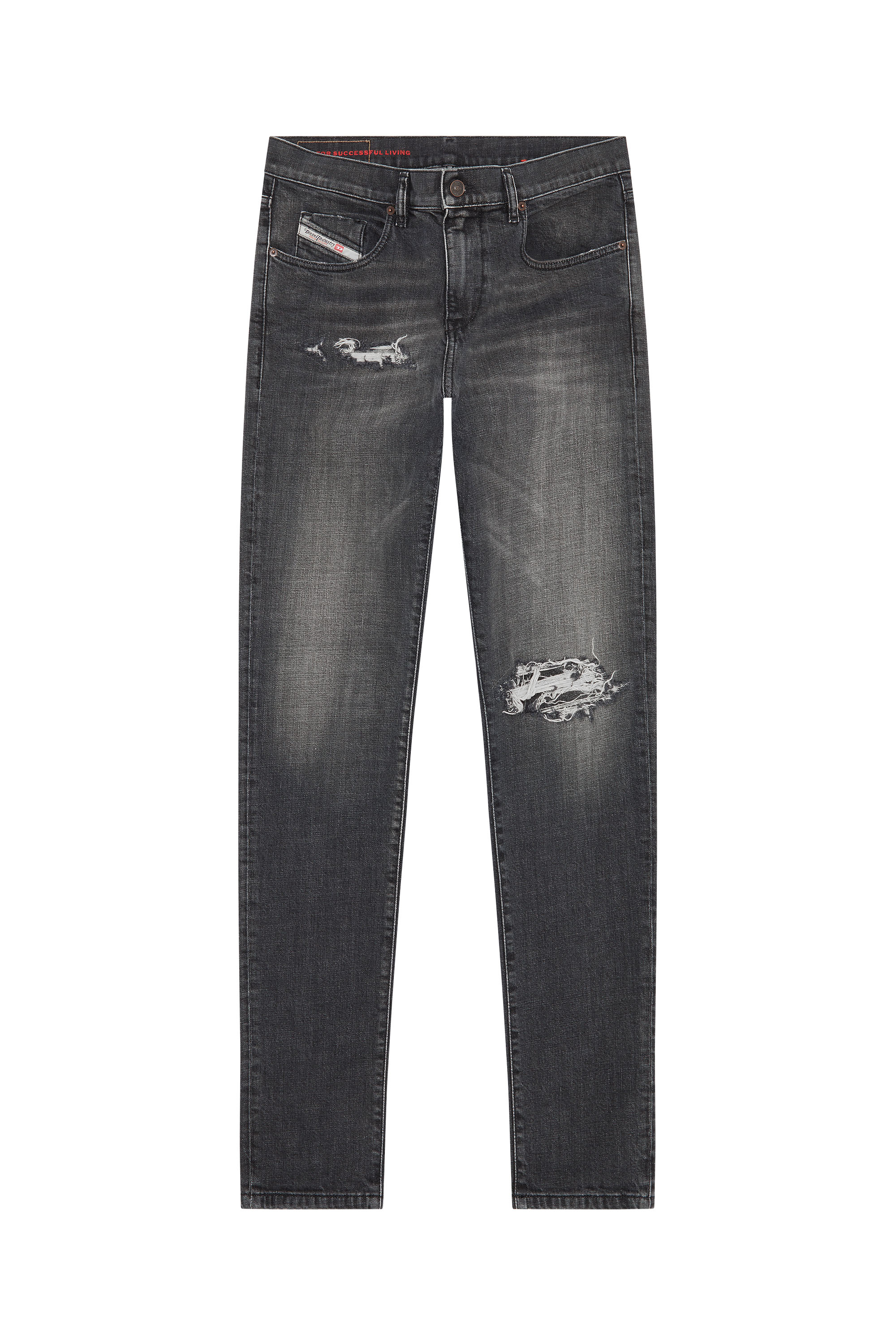 Diesel - 2019 D-Strukt 09F07 Slim Jeans, Black/Dark grey - Image 6