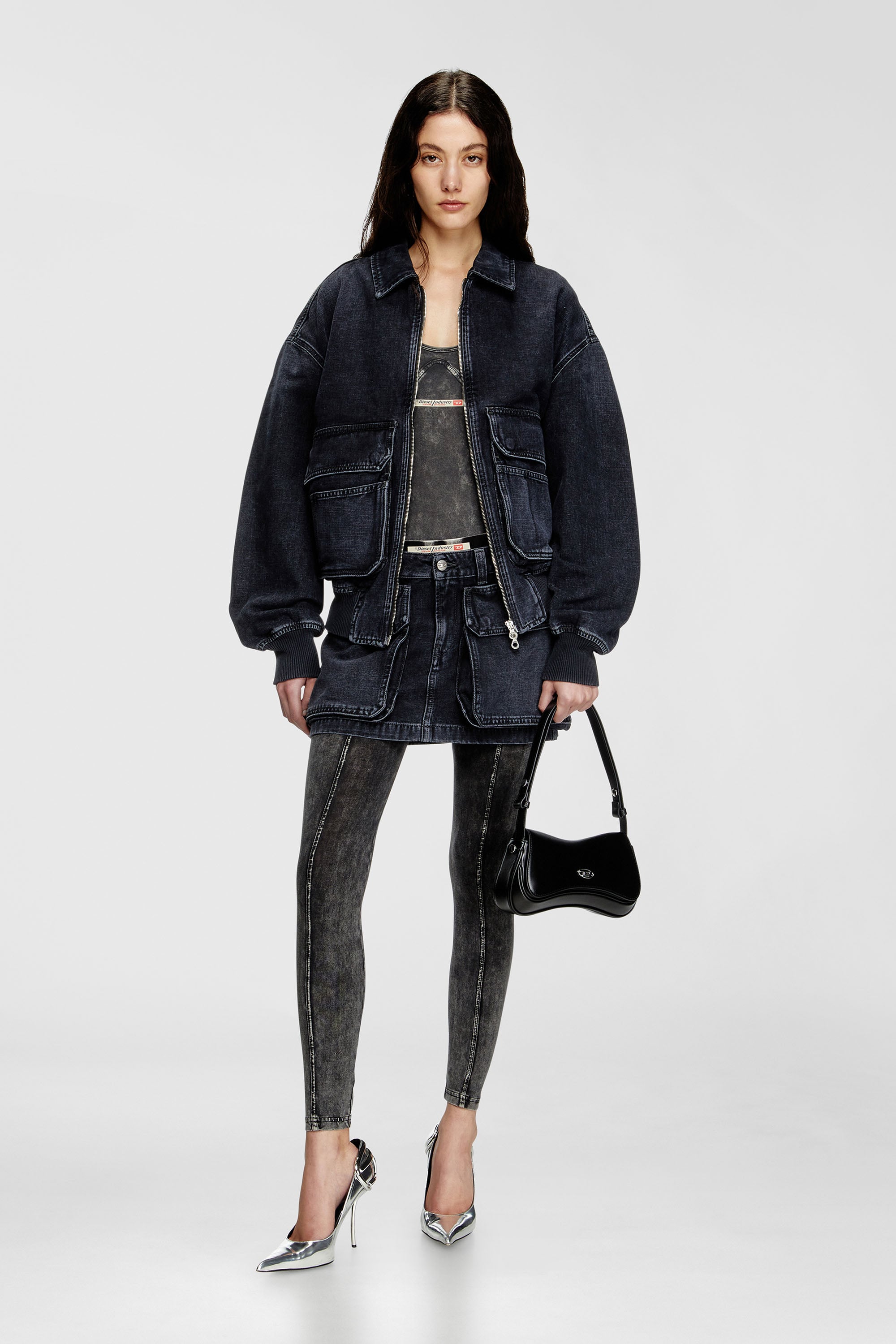 Diesel - D-KURZ, Unisex's Jacket in batavia-weave denim in Black - 2