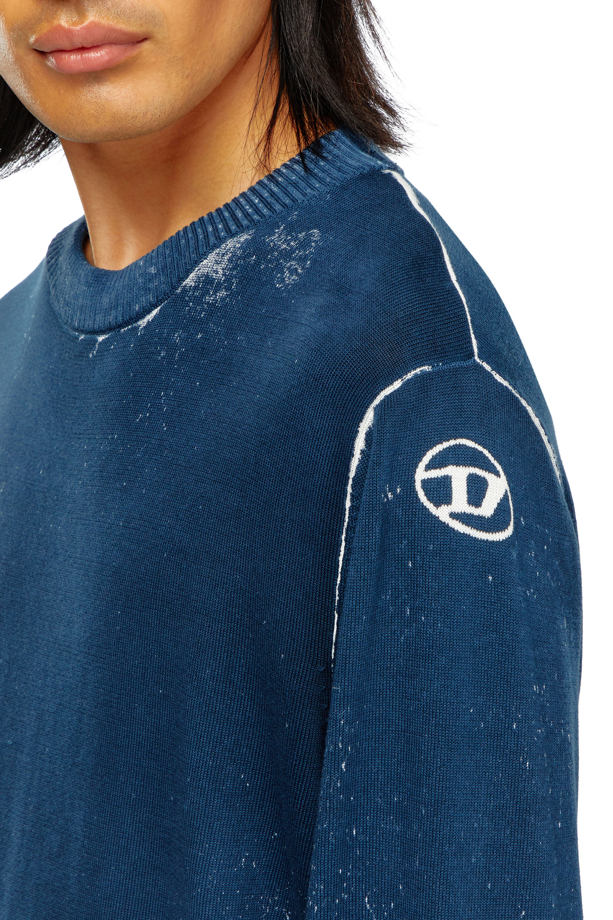 Diesel - K-LARENCE-B, Man Reverse-print cotton jumper in Blue - Image 5