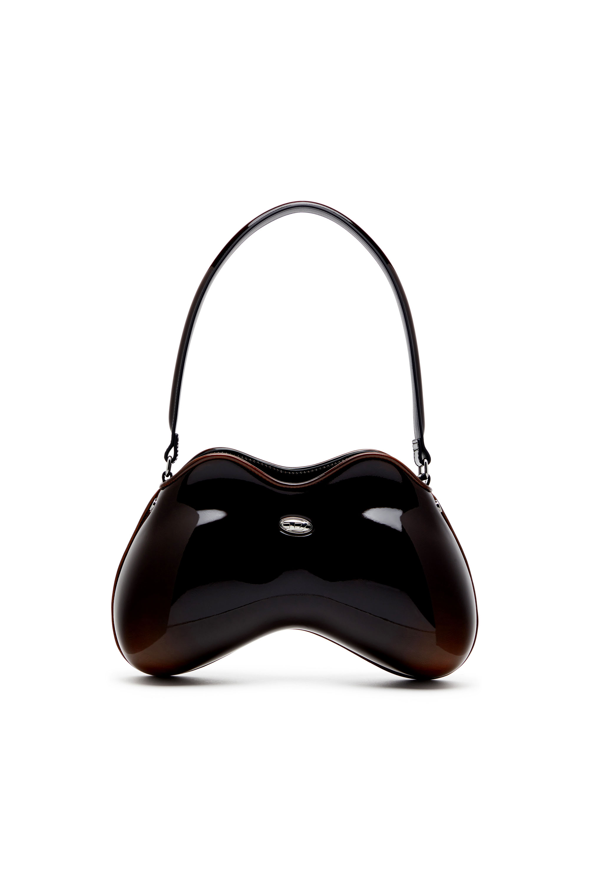 Diesel - DOUBLE-D SHOULDER, Woman's Double-D-Rigid shoulder bag in dégradé glossy PU in Brown - 1