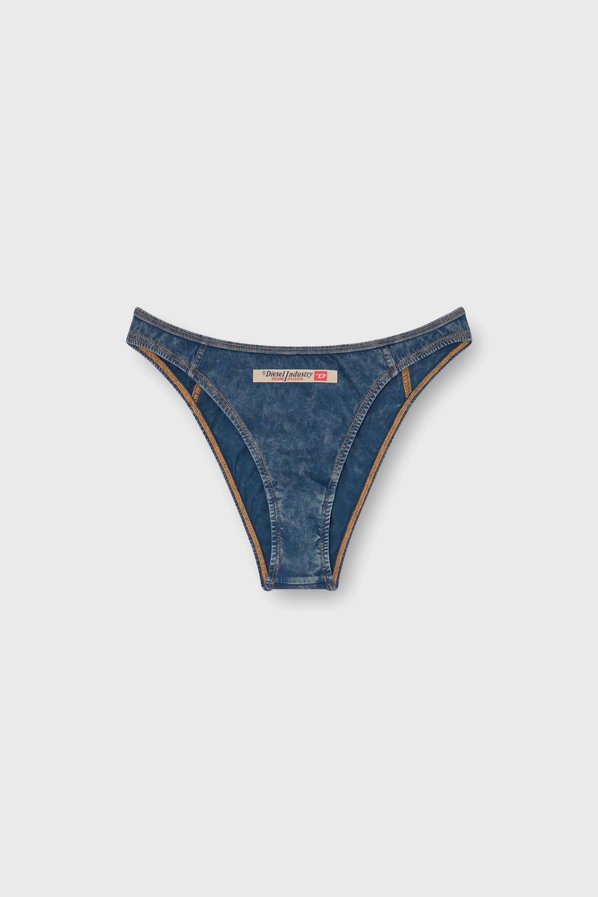 Diesel - AILEEN-DNM, Woman's Cotton Brazilian briefs with denim effect in Blue - 1