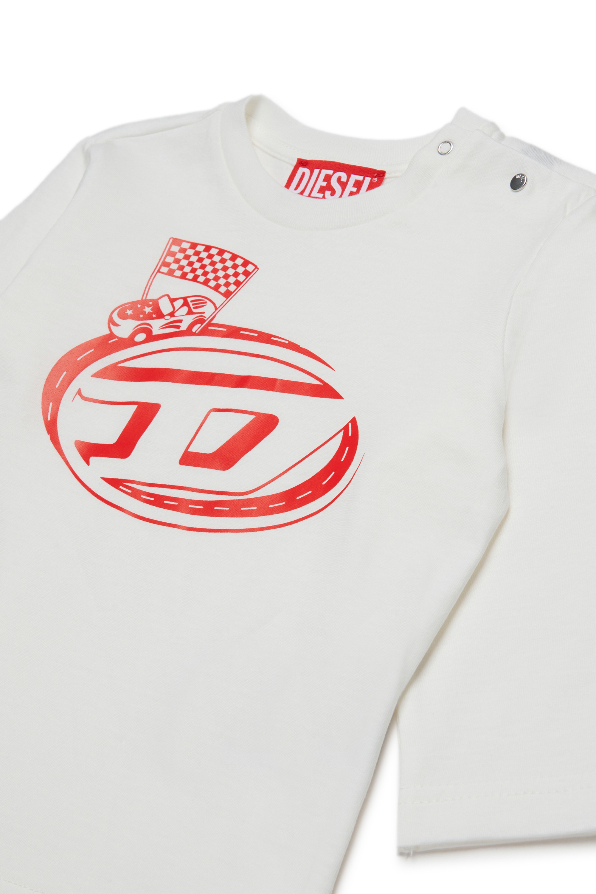 Diesel - TFILB, Man's Cotton T-shirt with graphic print in White - 3