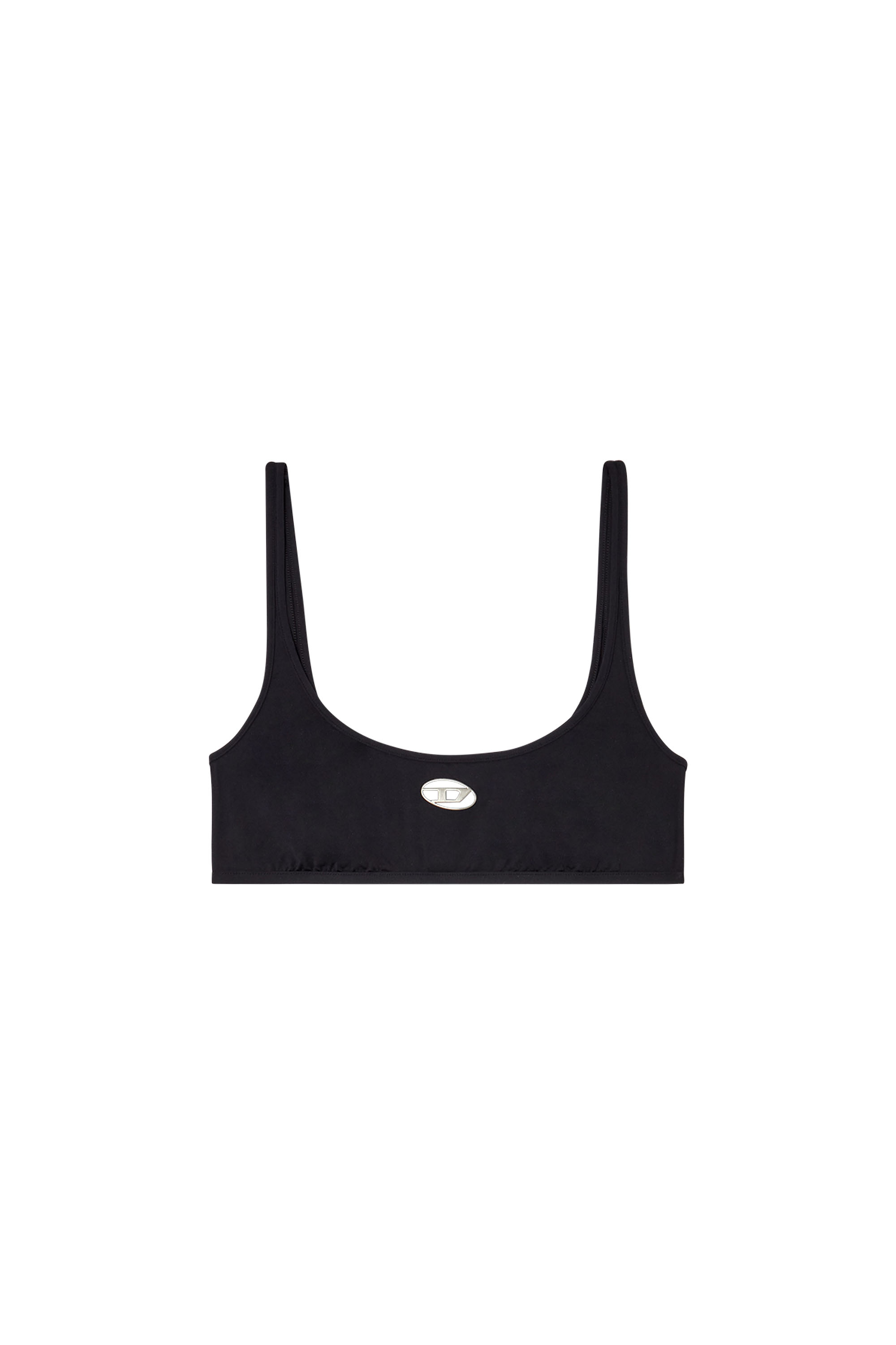 Diesel - KELSI-UTLT, Woman's Microfibre bralette with cut-out logo in Black - 2