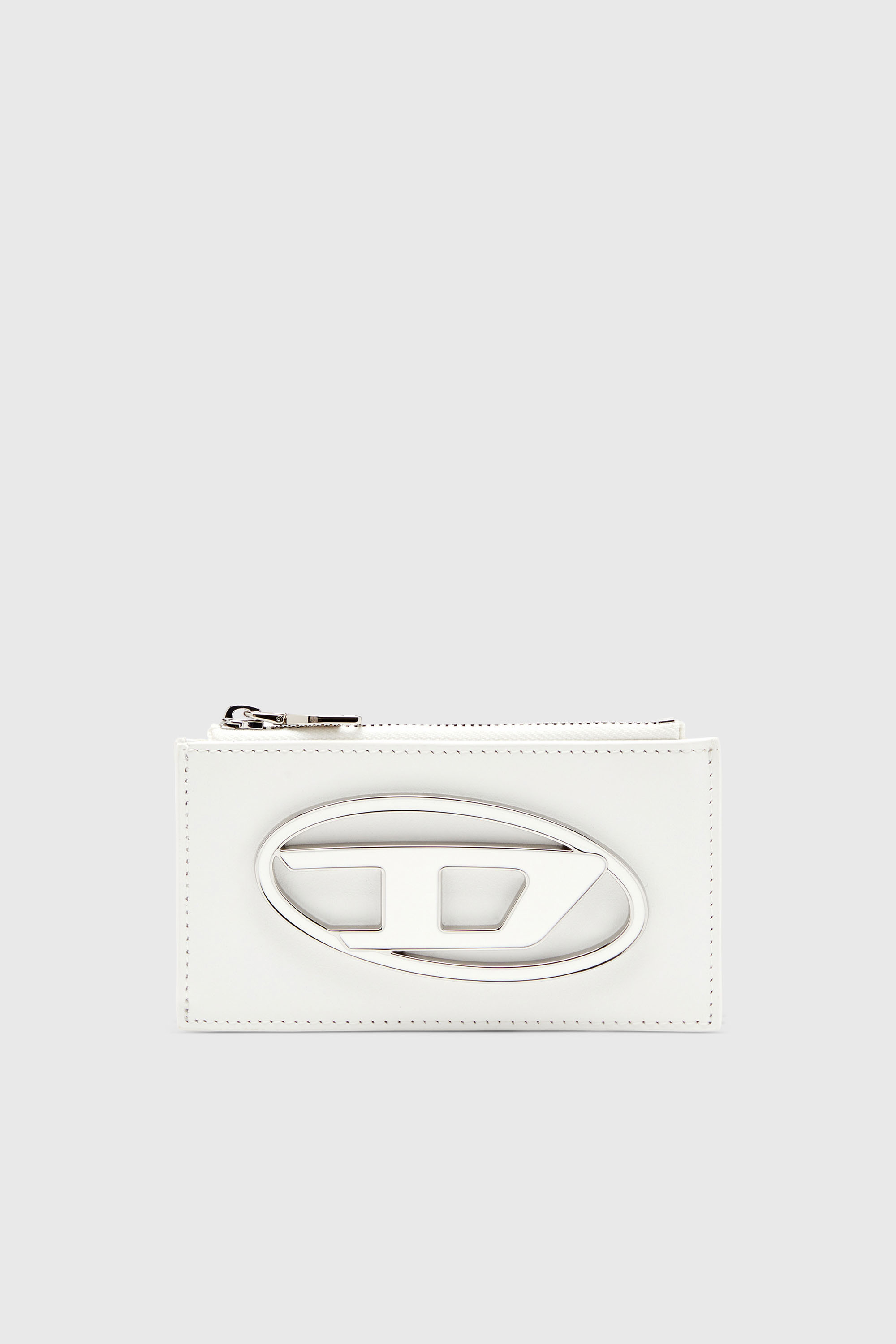 Diesel - 1DR CARD HOLDER III, Woman's Flat card holder in nappa leather in White - 1