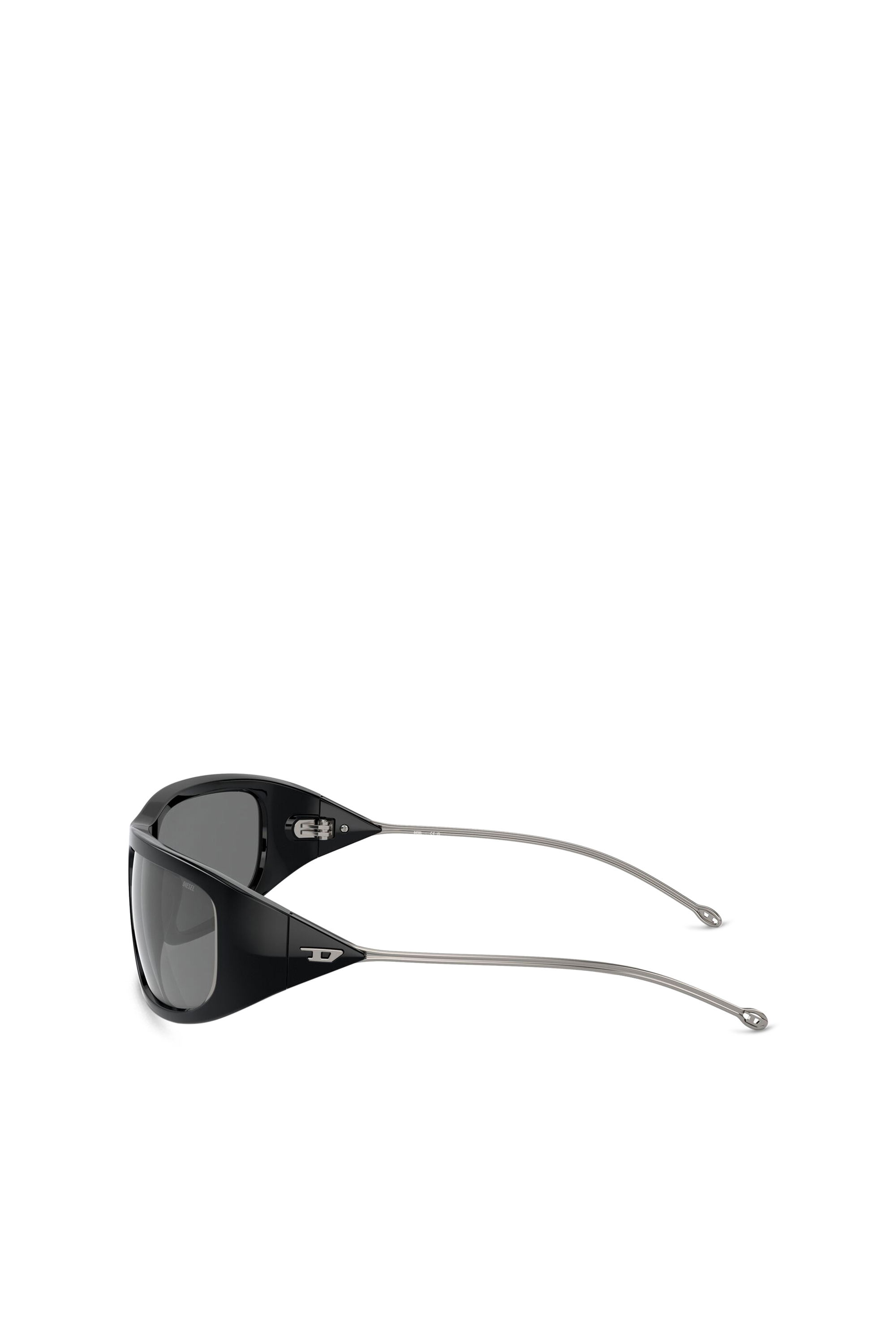 Diesel - 0DL3001 SIZE 61, Unisex's Wraparound style sunglasses in Black/Flash mirror - 2