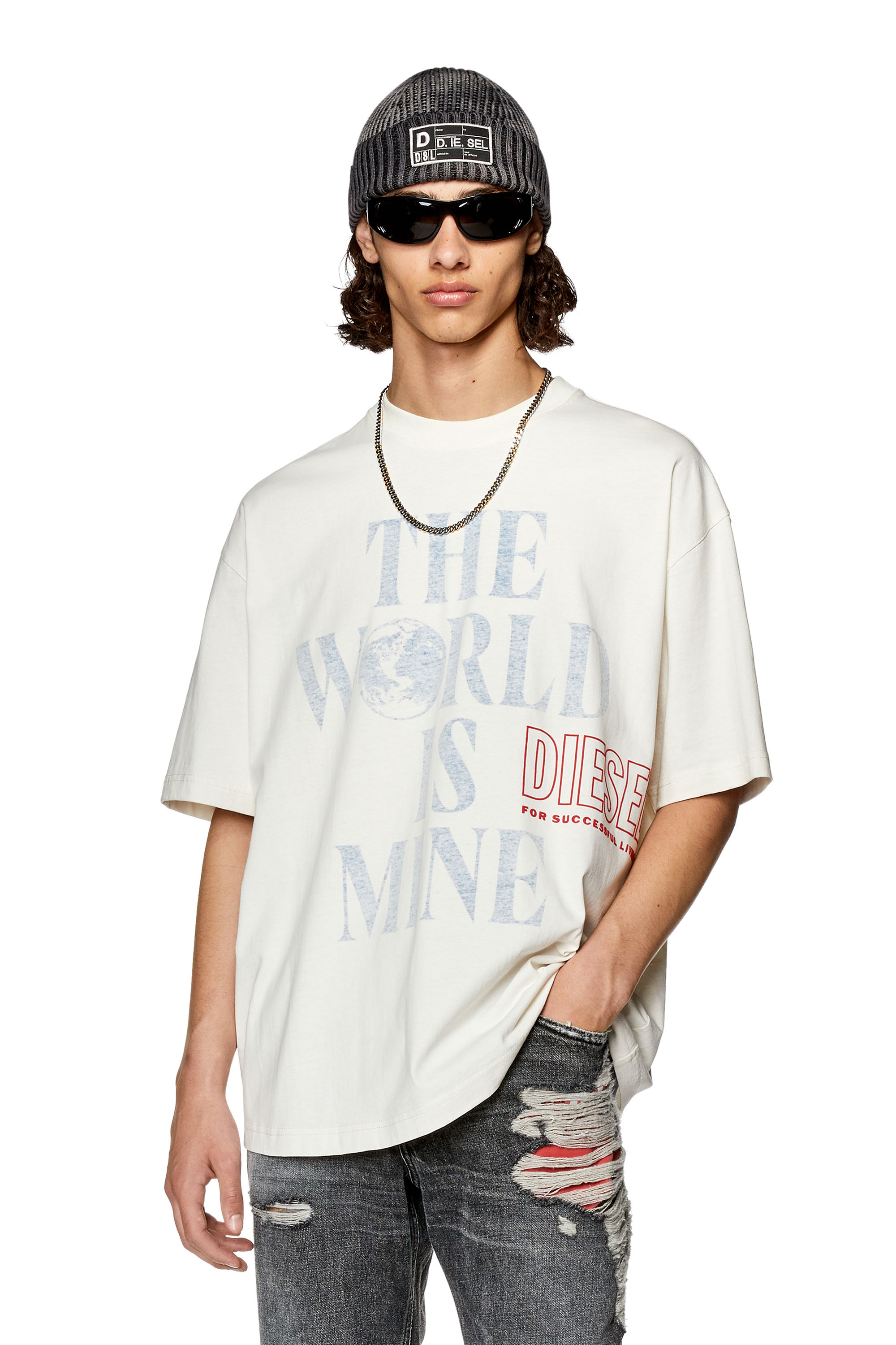 Men's T-shirt with faded print