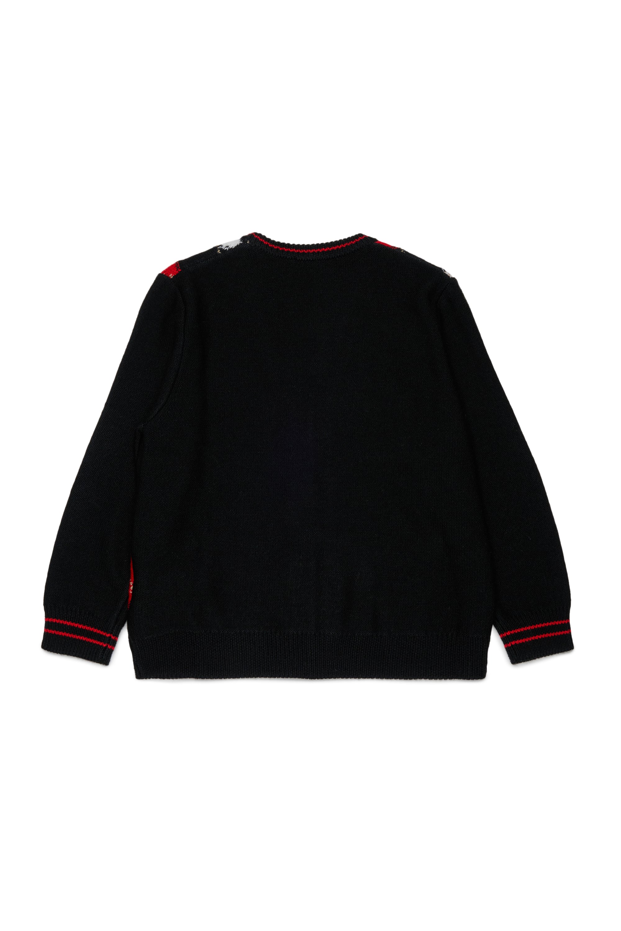 Diesel - KROMYCARDIGAN OVER, Unisex's Wool-blend cardigan with argyle motif in Black - 2