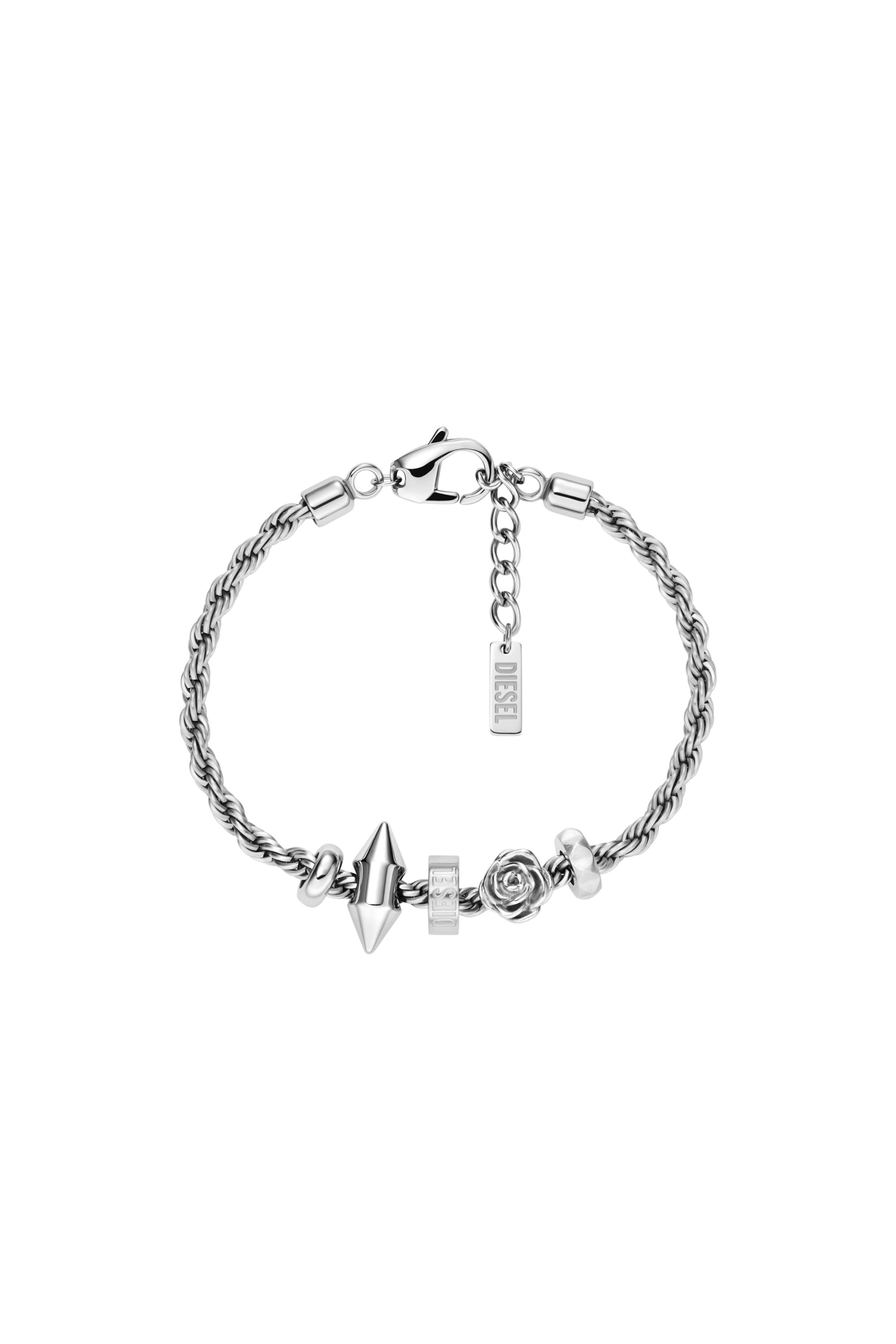 Diesel - DX1622040 JEWELLERY, Unisex's Stainless steel charm bracelet in Silver - 1
