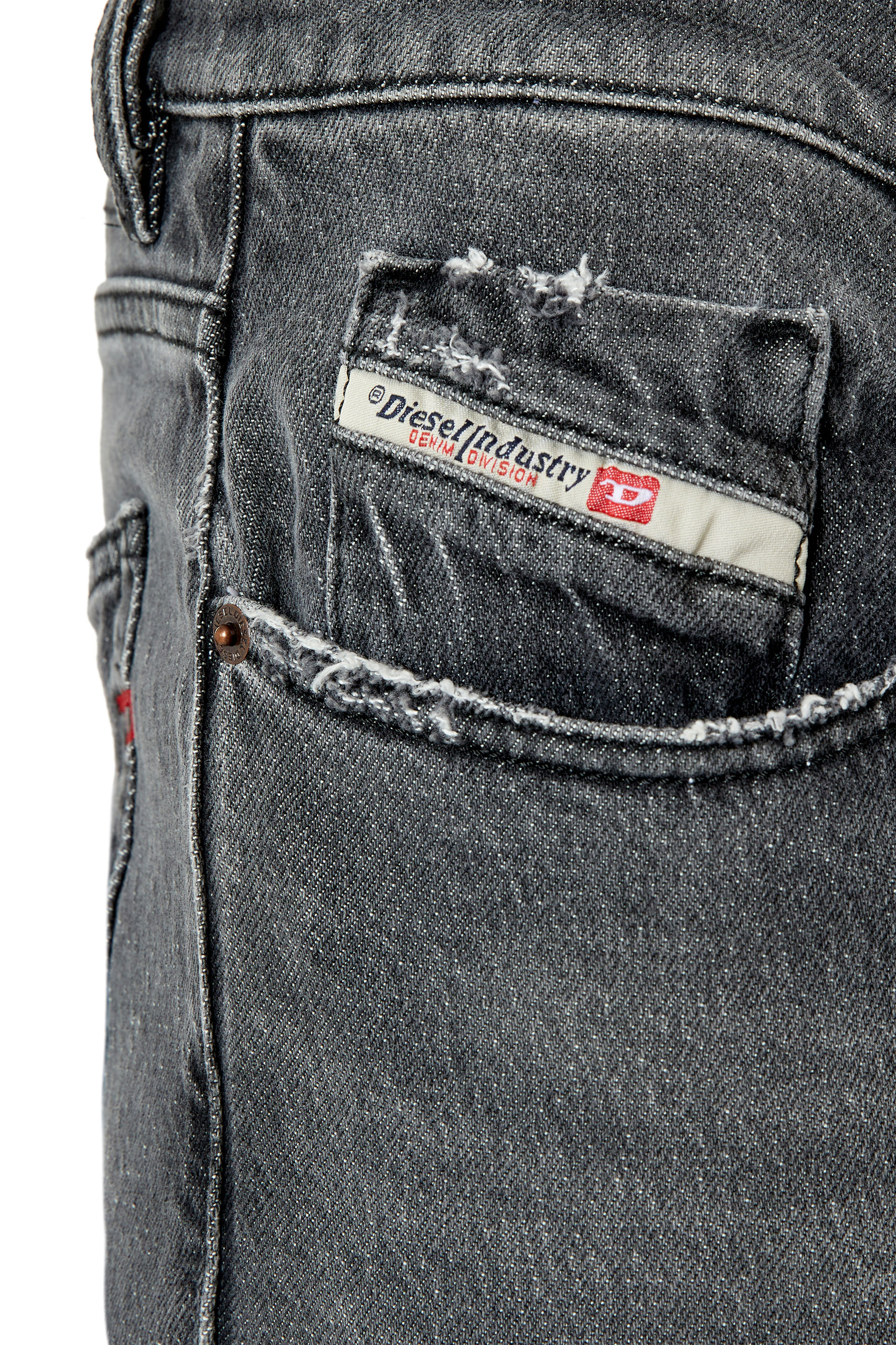 Diesel - 2019 D-Strukt 09E75 Slim Jeans, Black/Dark grey - Image 3