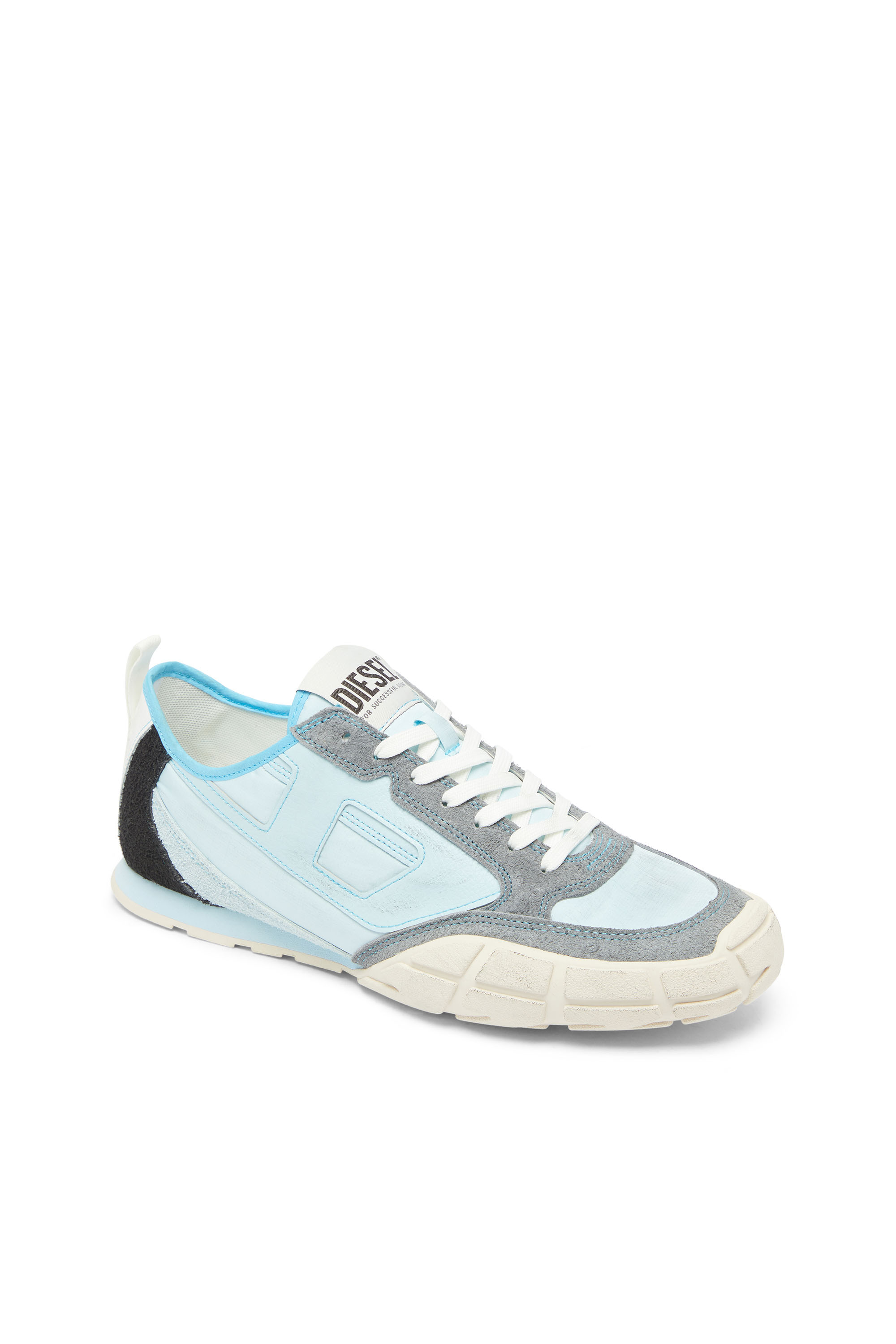 Diesel - S-PAGODHA LOW, Man's S-Pagodha - Sneakers in leather and nylon in Light Blue - 6