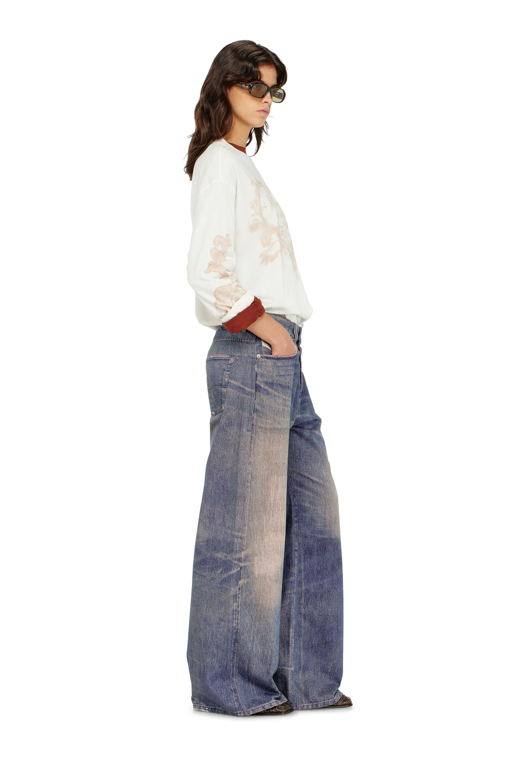 Diesel - Woman's Relaxed Jeans 1996 D-Sire 09P95, Dark Blue - 3
