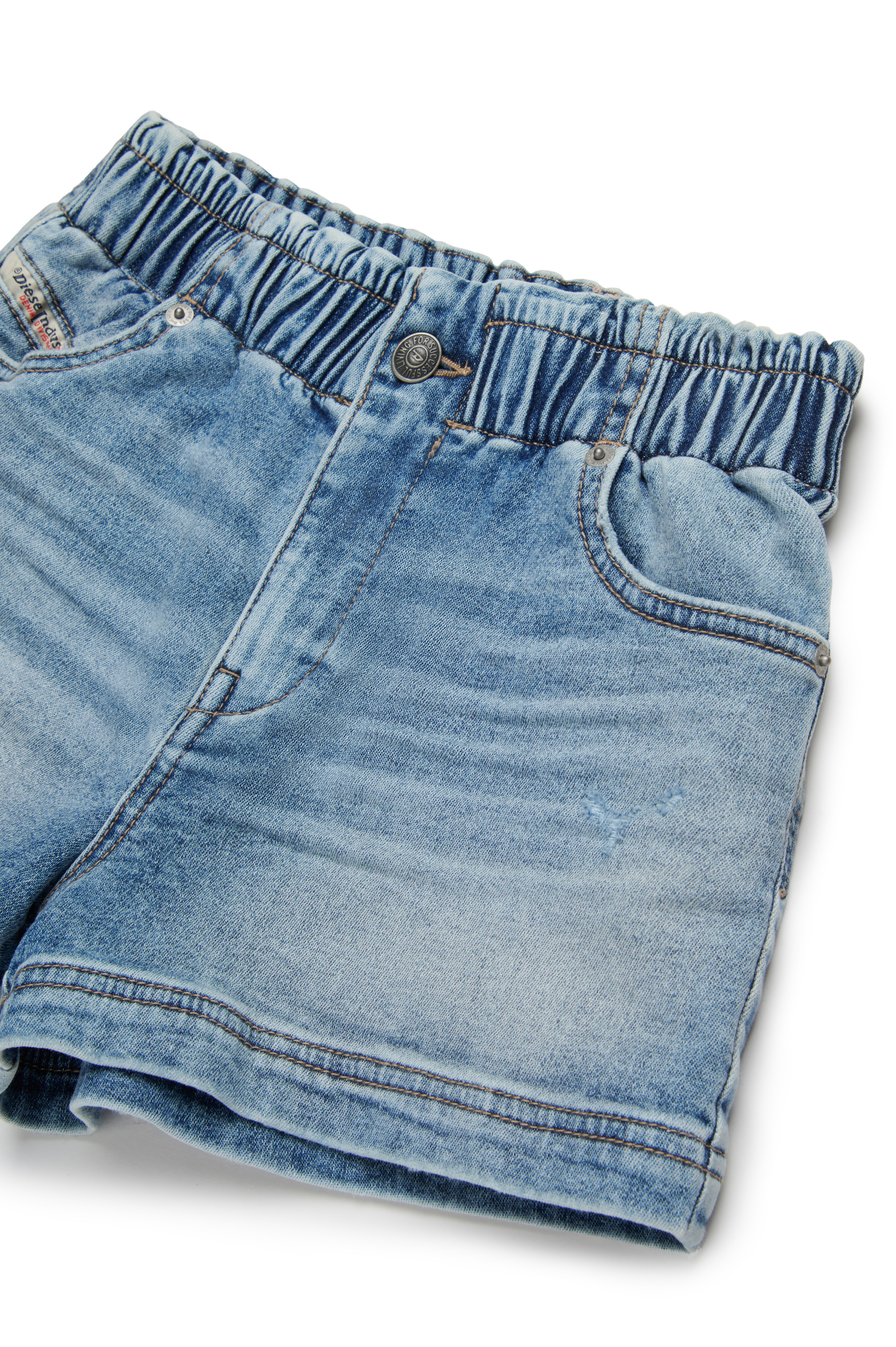 Diesel - PAMLIX JJJ, Woman's Shorts in used-look JoggJeans in Light Blue - 3