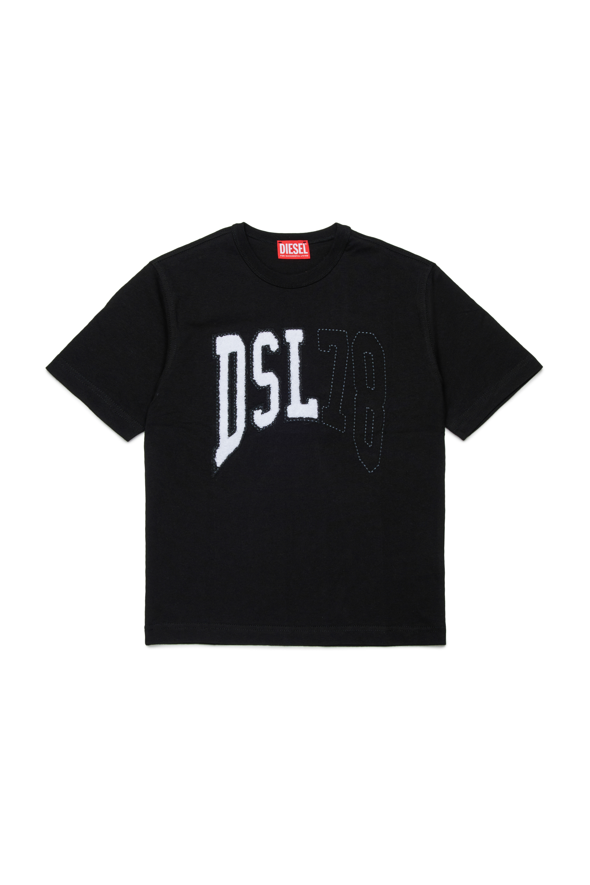 Diesel - TWASHN OVER, Man's T-shirt with collegiate DSL78 logo in Black - 1