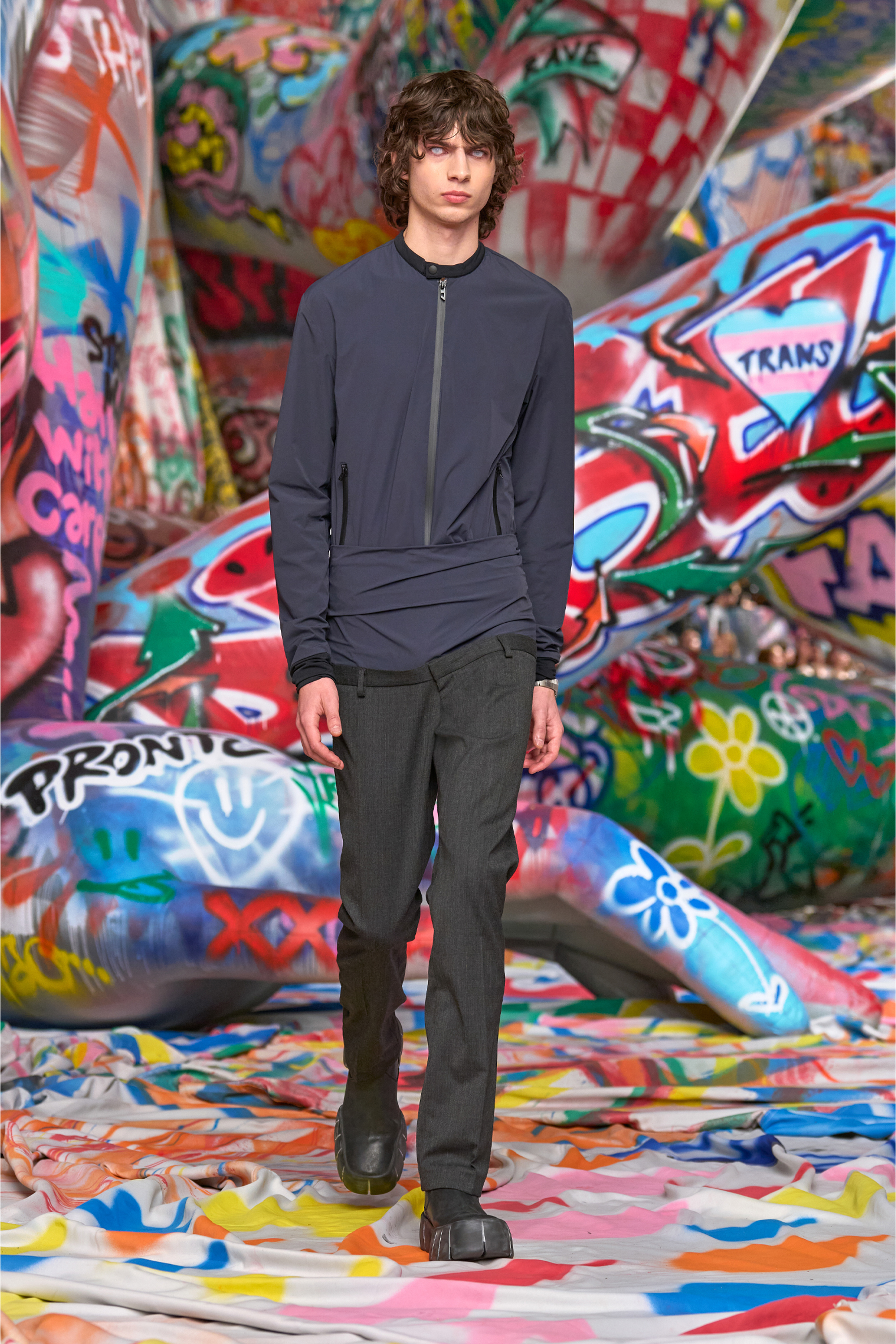 Diesel - J-DOMNALL-NY, Man's Jacket in bi-stretch nylon in Dark Blue - 3