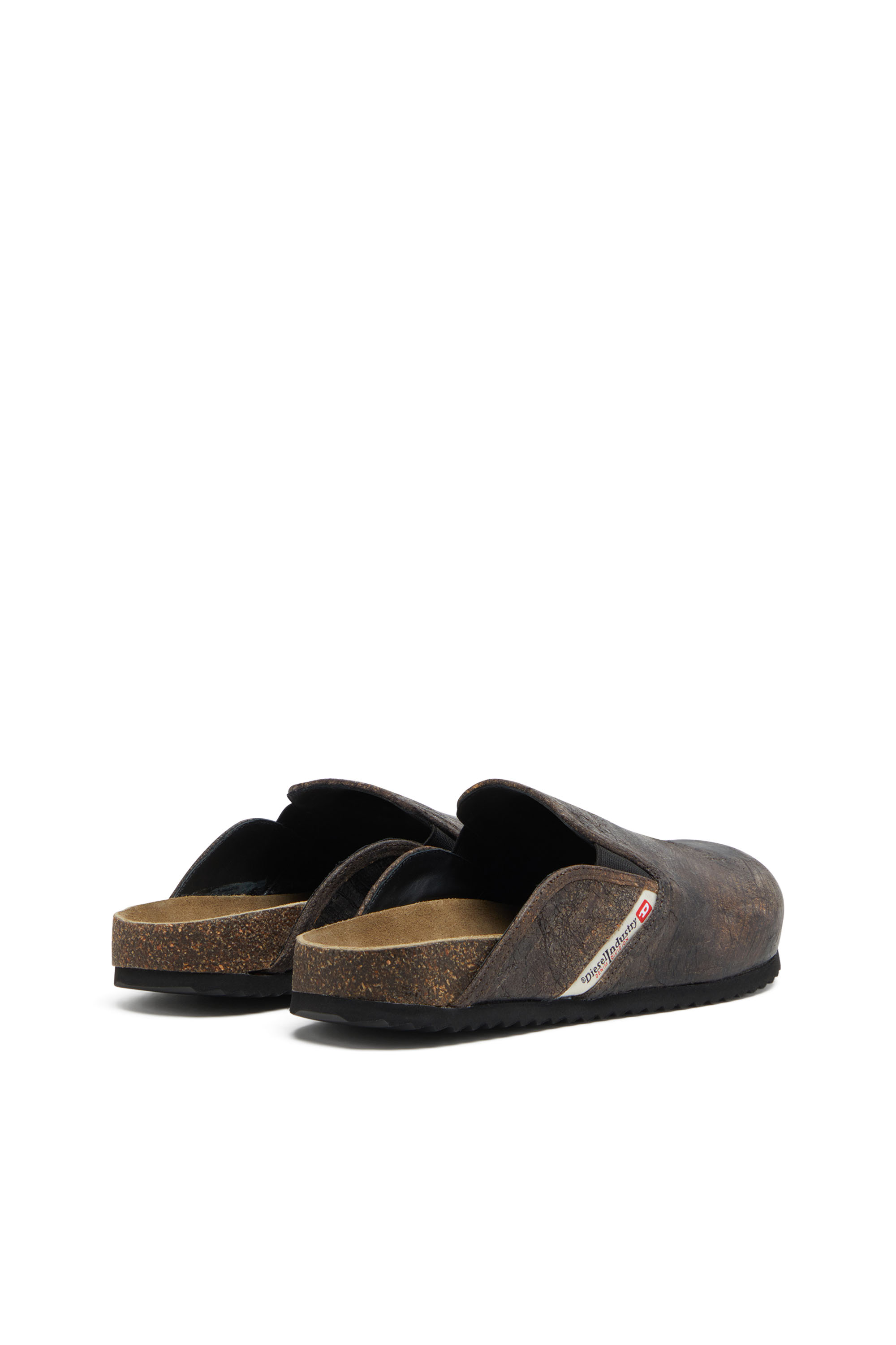 Diesel - D-WOODSTOCK SLIP-ON, Man's Clogs in crackle-effect suede in Brown - 3