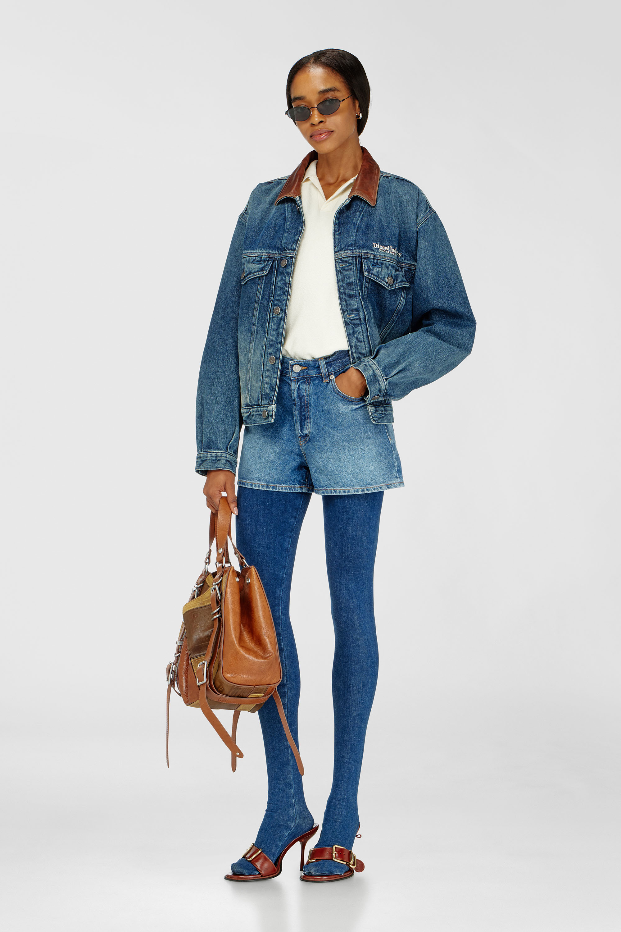Shorts in worn-in denim