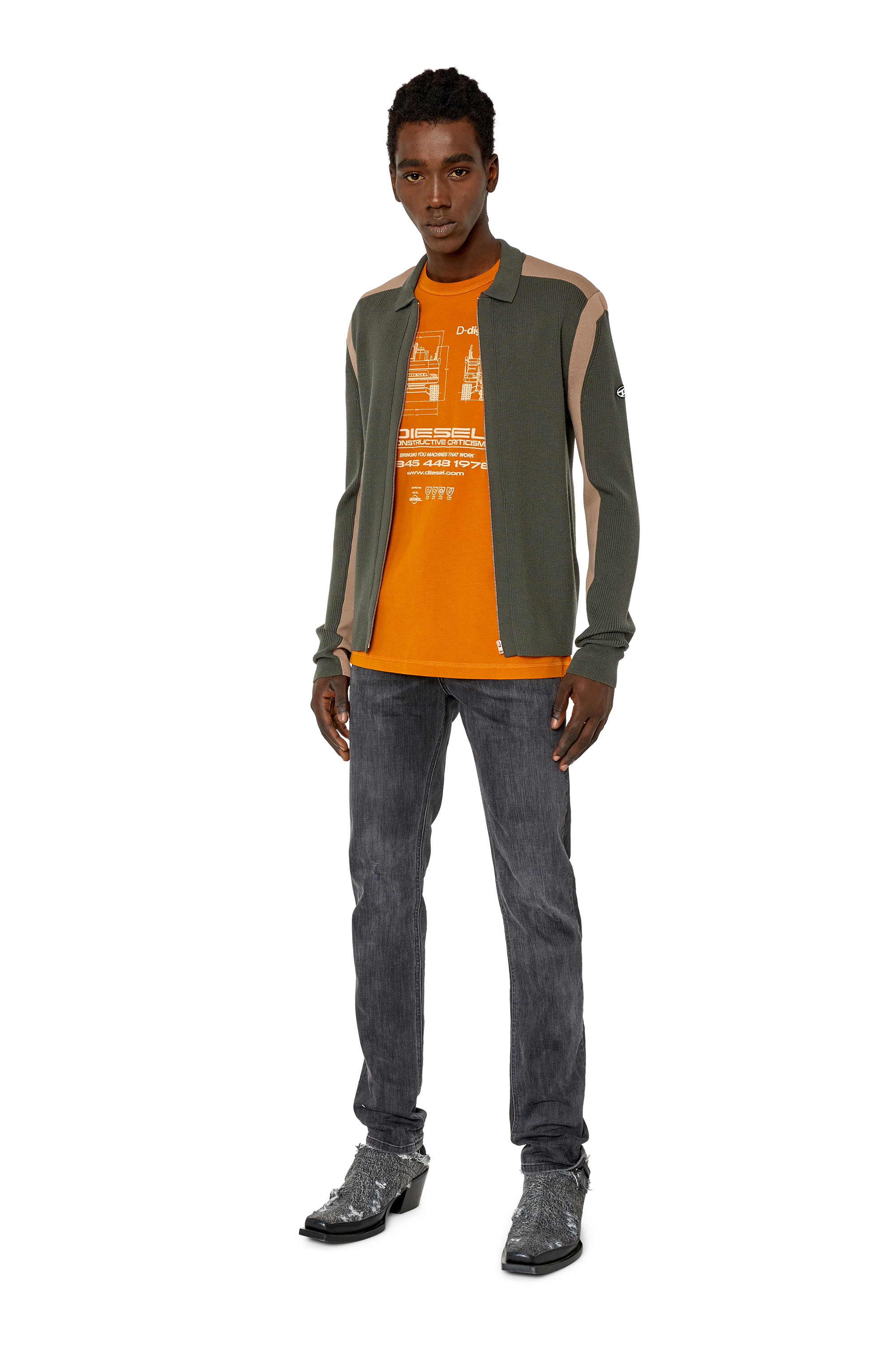 Diesel - 1979 Sleenker 0TFAR Skinny Jeans, Black/Dark grey - Image 5