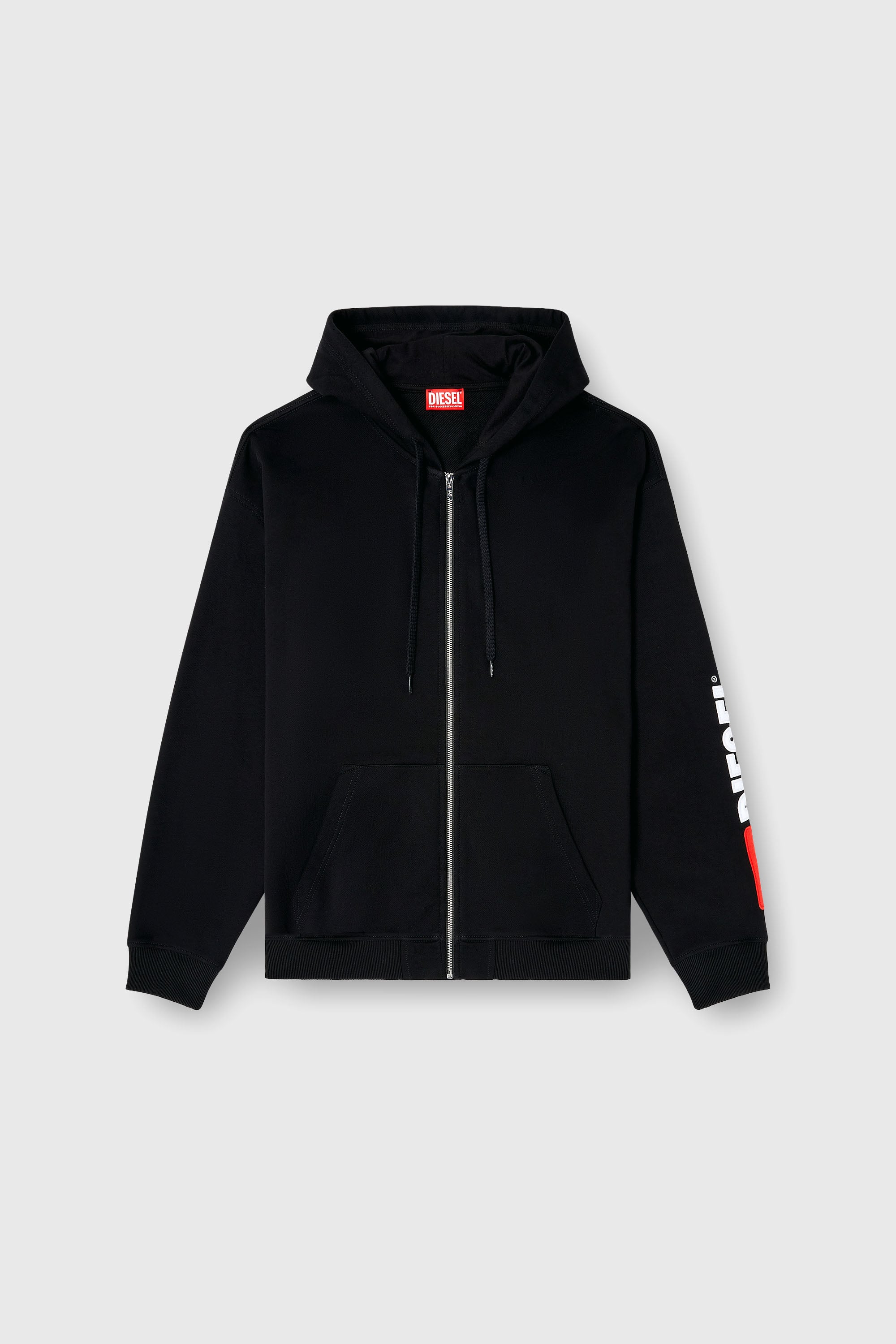 Diesel - S-BOXT-ZIP-HOOD-DIV, Man's Hoodie with logo patch embroidery in Black - 2
