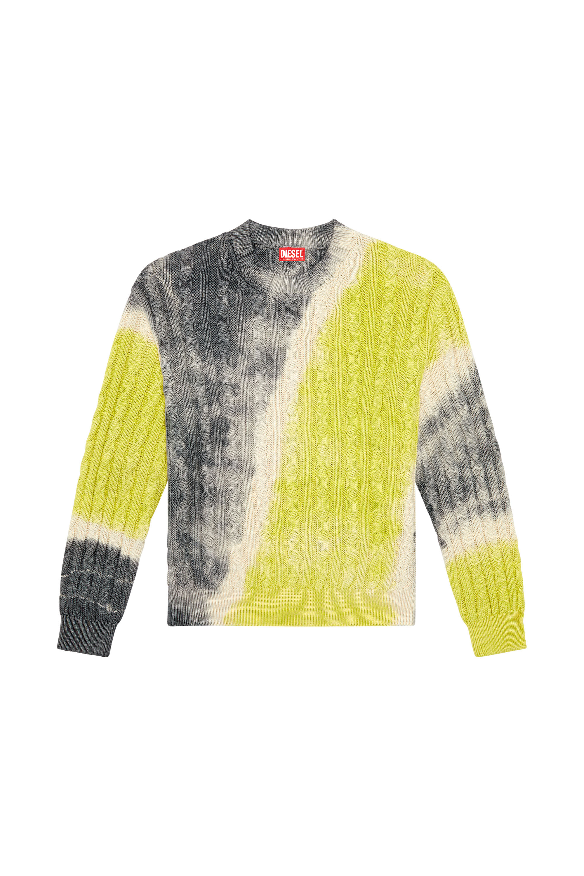 Diesel - K-JANCI, Man Tie-dye jumper in cable-knit cotton in Multicolor - Image 3