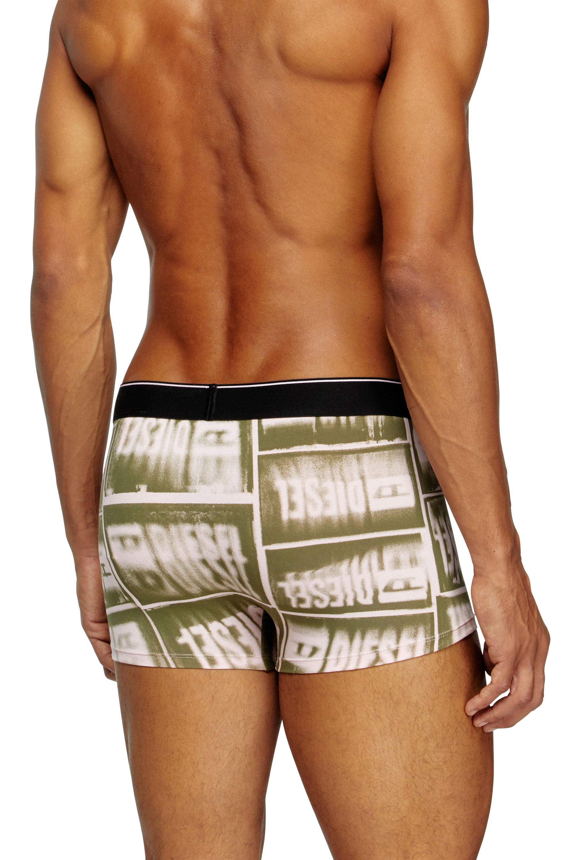 Diesel - DAMIEN-D-BOX, Man's Boxer briefs with faded logo print in Green - 3