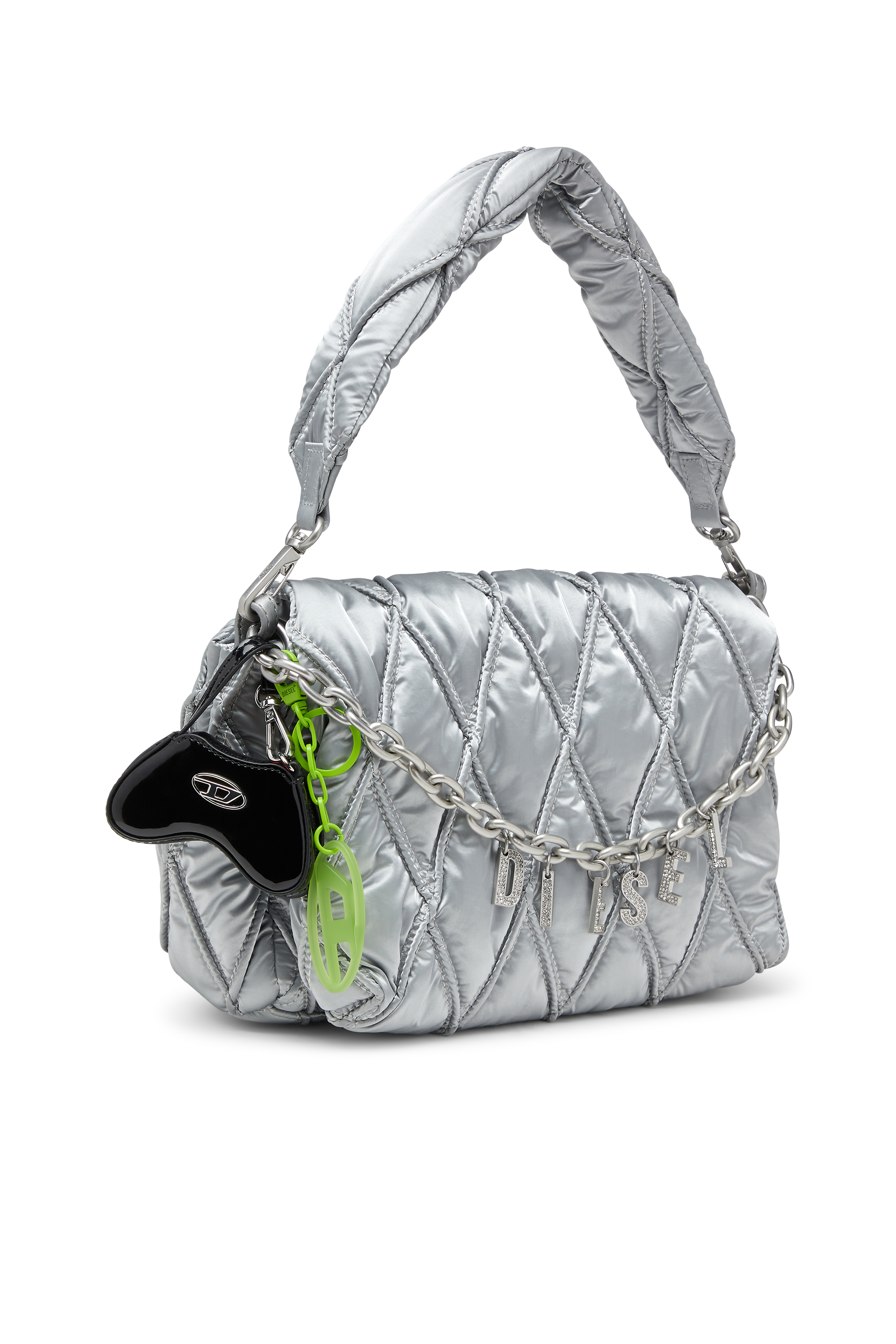 Diesel - OVAL D CHARM, Unisex's Oval D charm/key ring in metal and resin in Green - 2