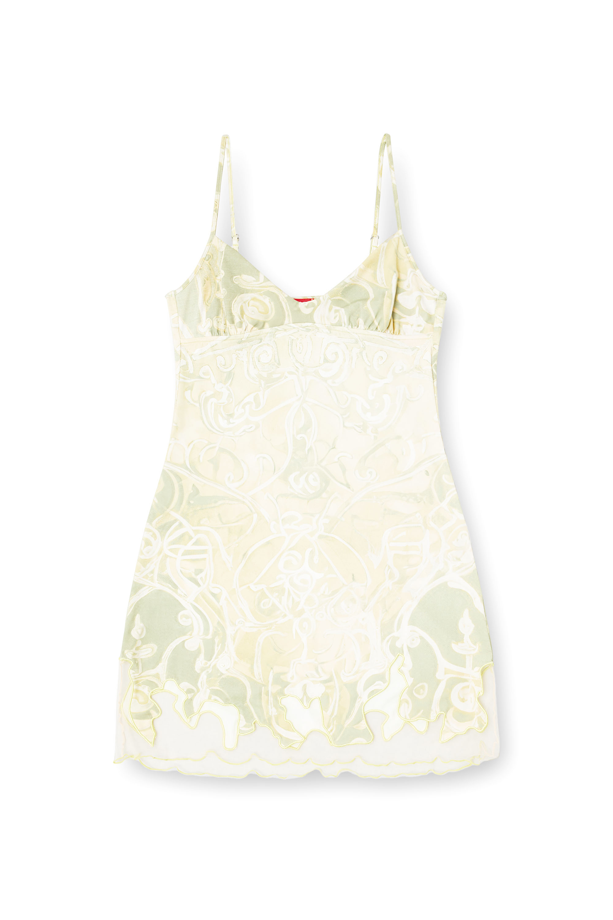 Diesel - D-INLAY, Woman's Nylon mini dress with Heraldic print in Green - 3