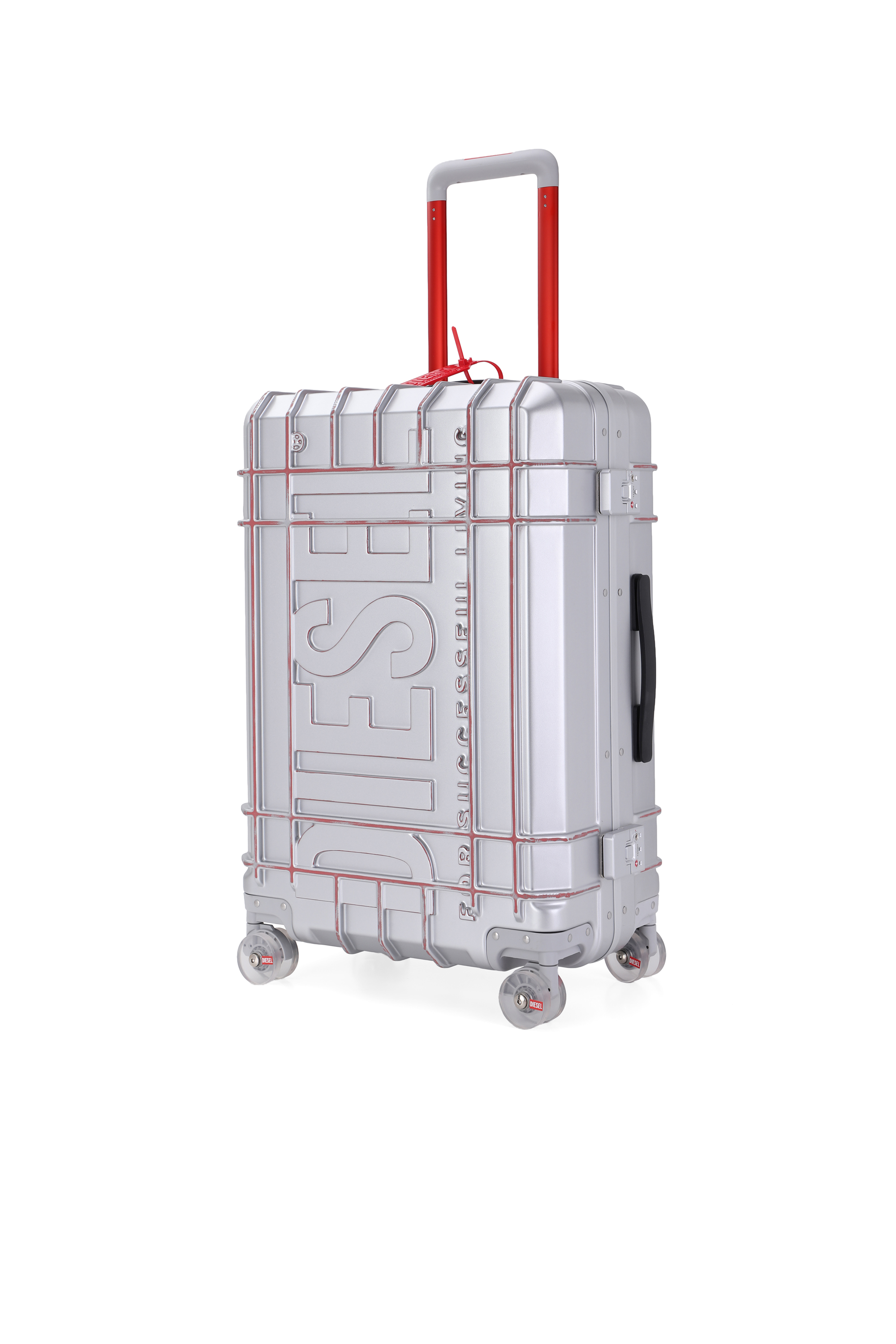 Diesel - DIESEL PC STRONG IMAGE TROLLEY- DSL003, Unisex's Rugged carry‑on suitcase 28" in Silver - 5