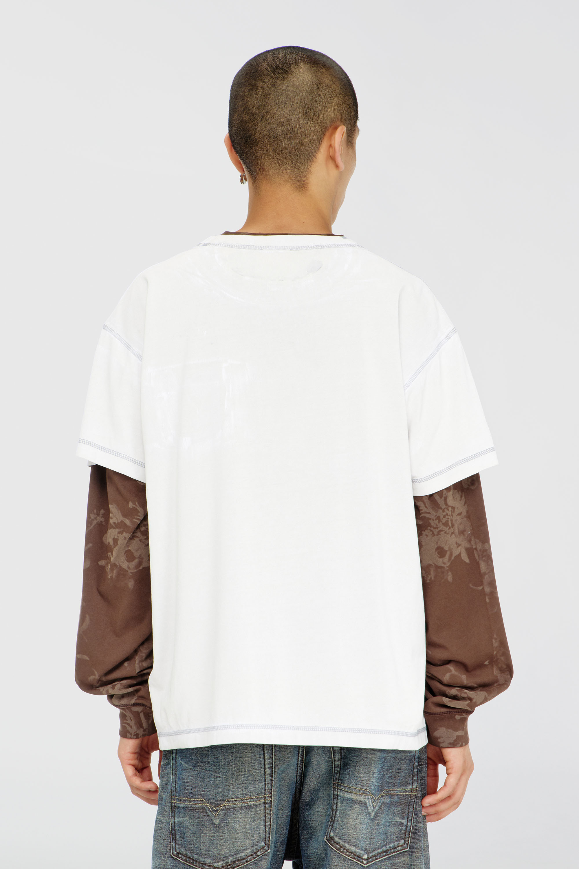 Diesel - T-NORM-POCKET-AA1, Man's T-shirt with chest pocket and graphic print in White - 4