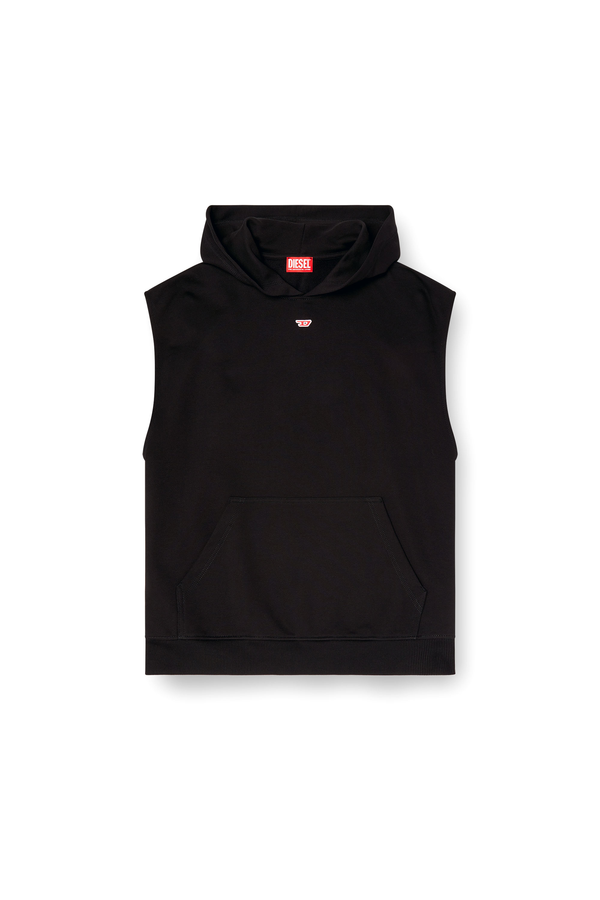 Diesel - S-BOXT-SL-D, Man's Sleeveless hoodie with D logo in Black - 2