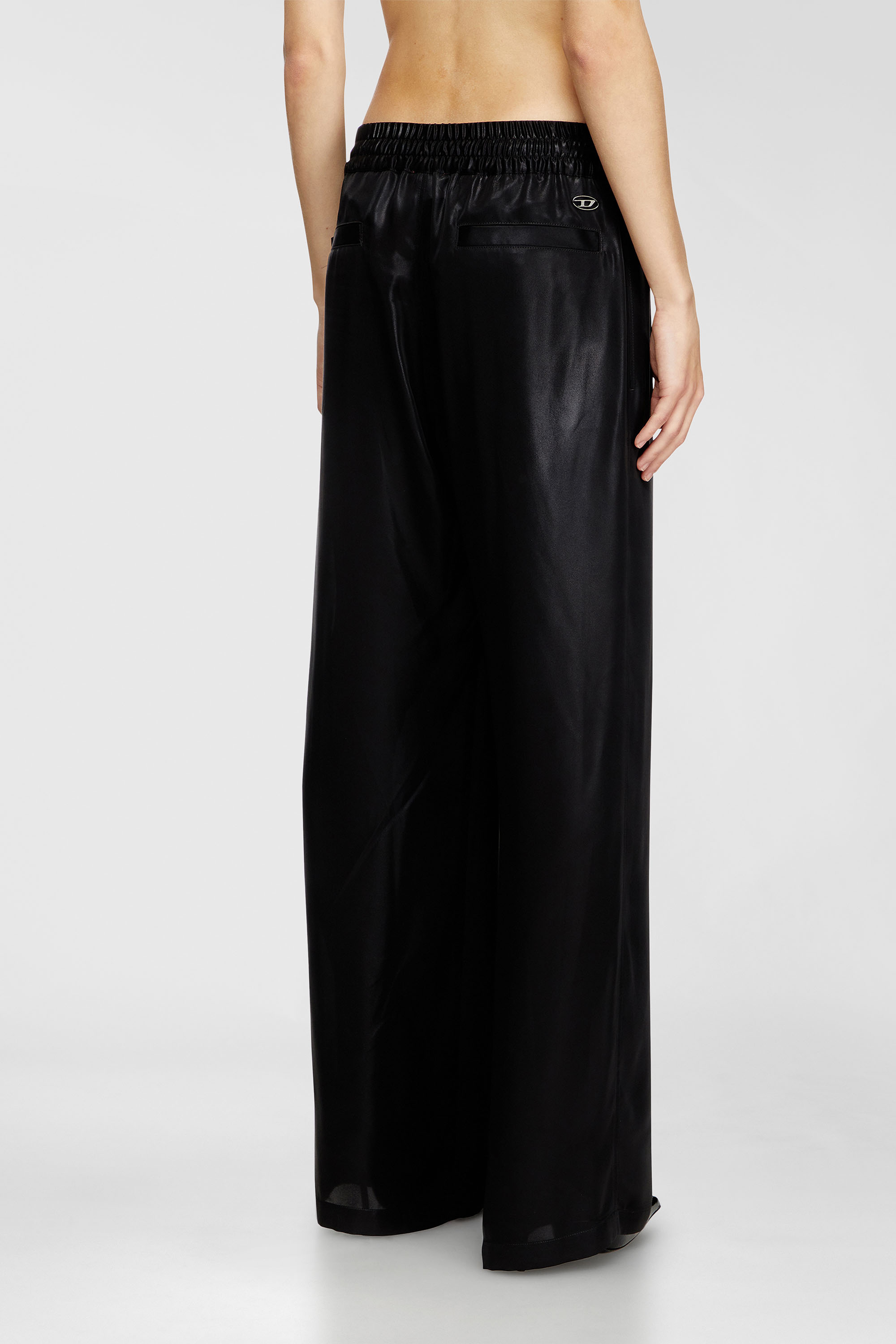 Diesel - P-DREYER-C-WN-Q1, Woman's Satin track pants in Black - 4