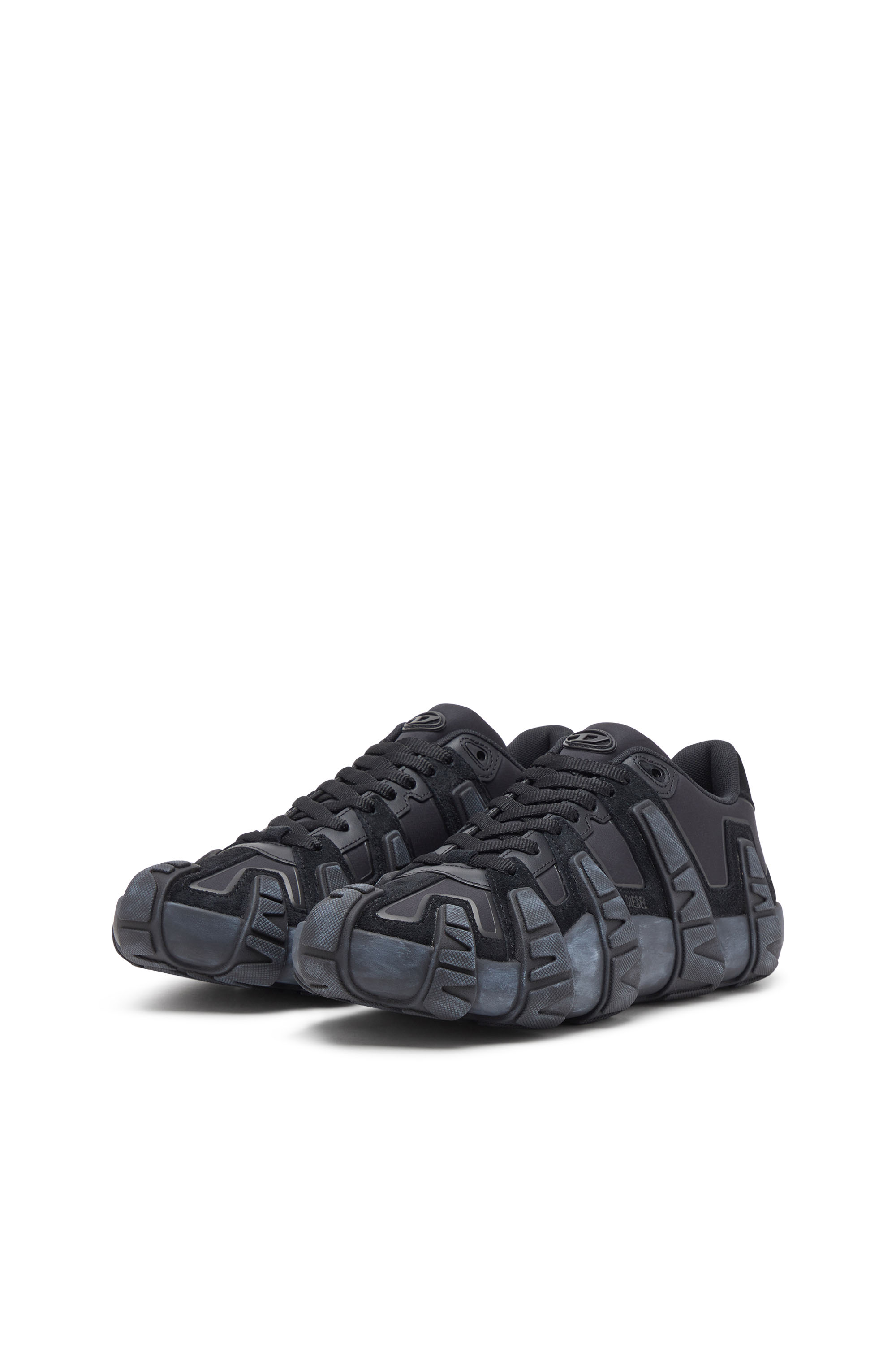 S-D-GRIFFE LOW, Black/Blue Diesel - S-D-GRIFFE LOW, Man's S-D-Griffe - Nylon sneakers in Black/Blue - 9
