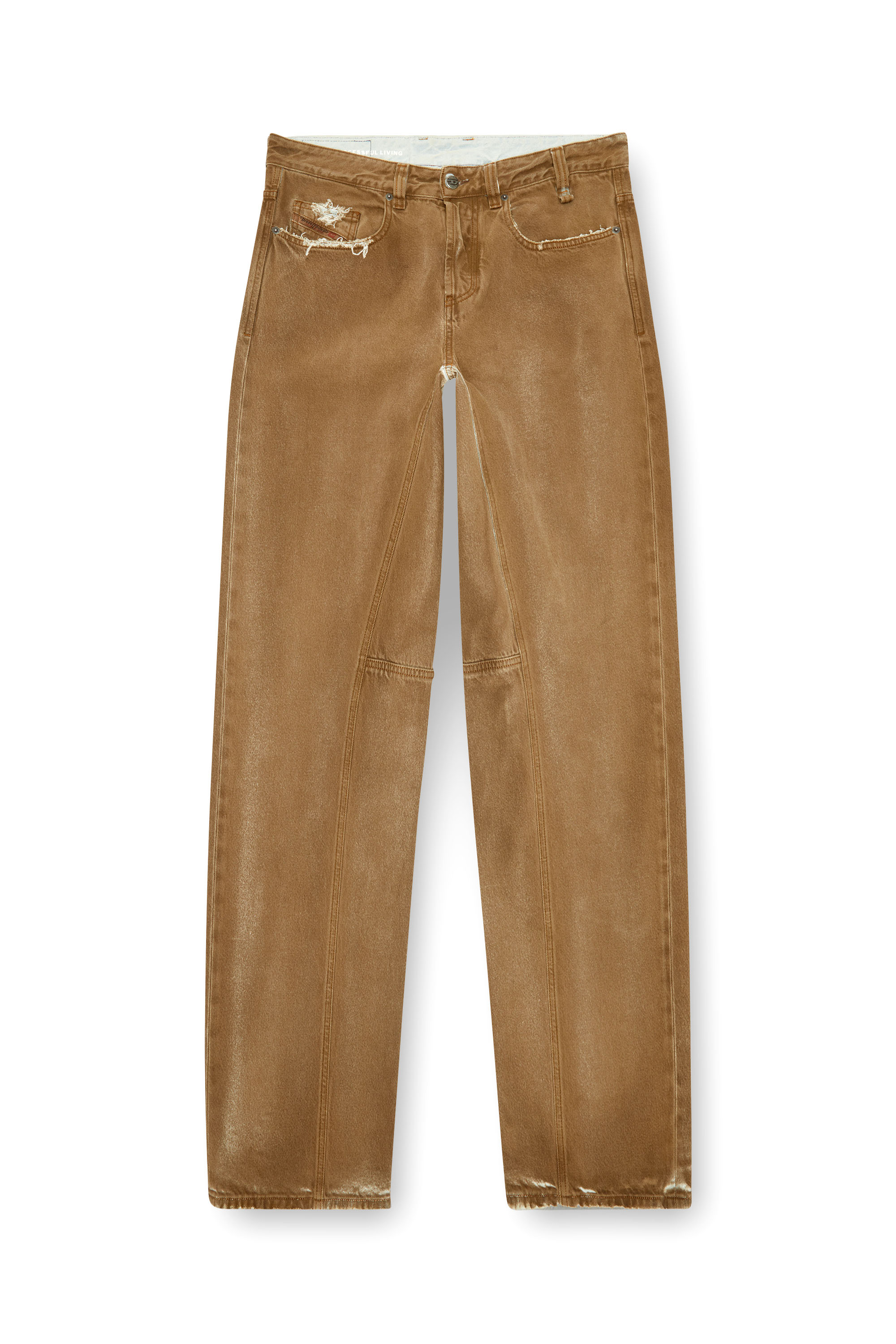 Diesel - Man Straight Jeans 2001 D-Macro 09J82, Light Brown - Image 3