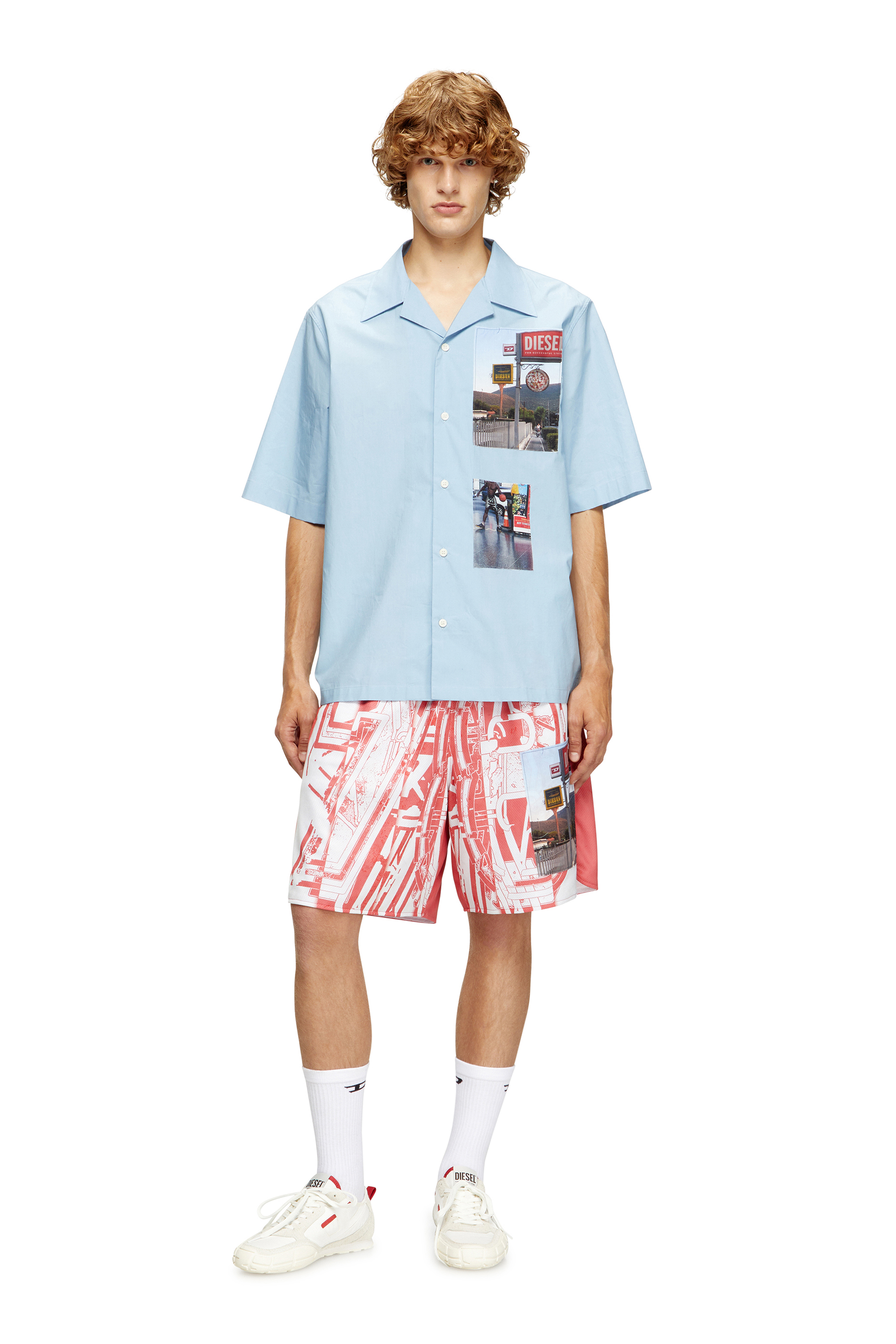 S-PAGODHA LOW, White/Red Diesel - S-PAGODHA LOW, Man's S-Pagodha-Sneakers in leather, suede and ripstop in White/Red - 7