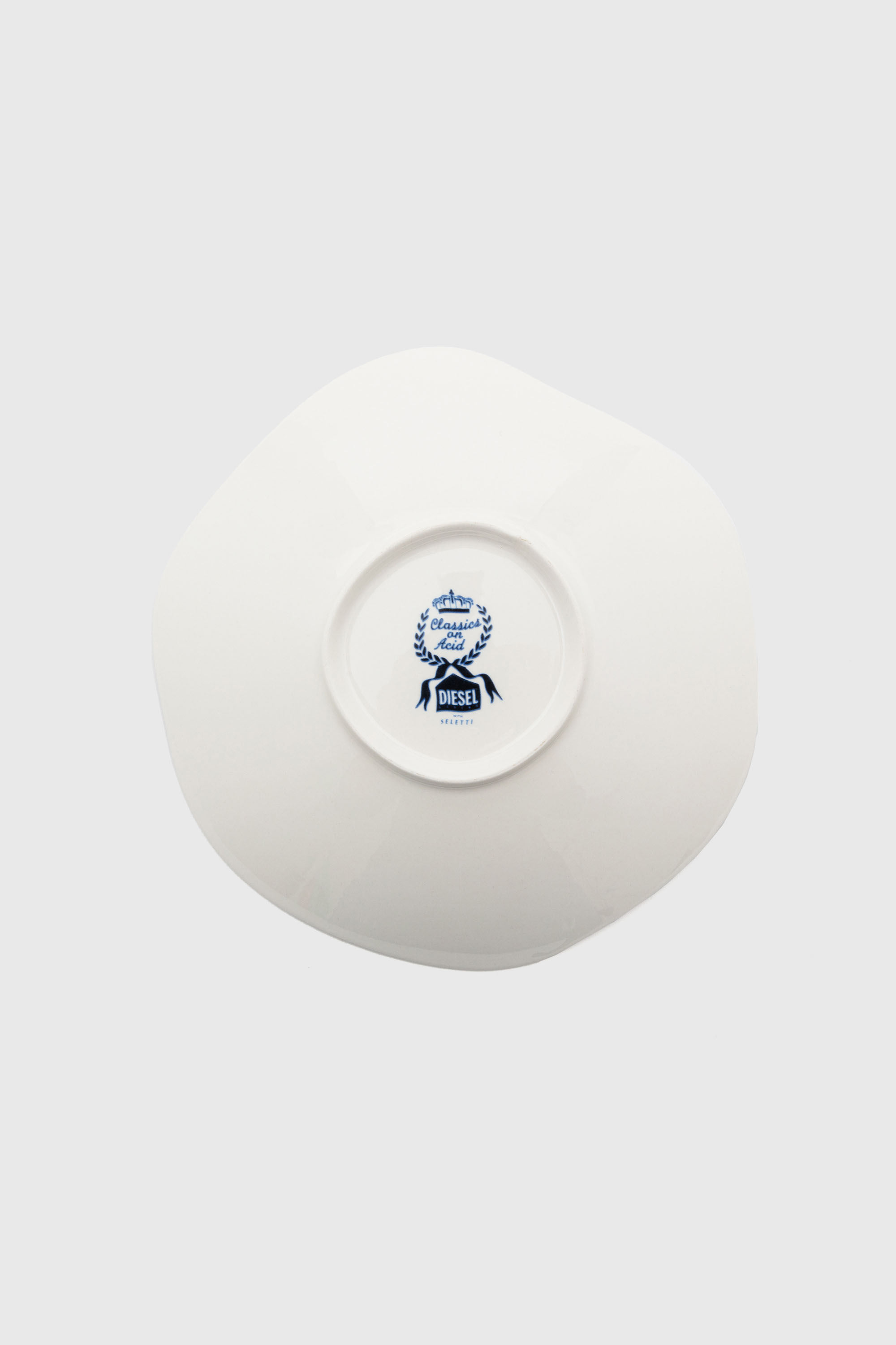 Diesel - 11225 SOUP PLATE IN PORCELAIN "CLASSIC O, Unisex's Pocelain soupe plate in White/Blue - 2
