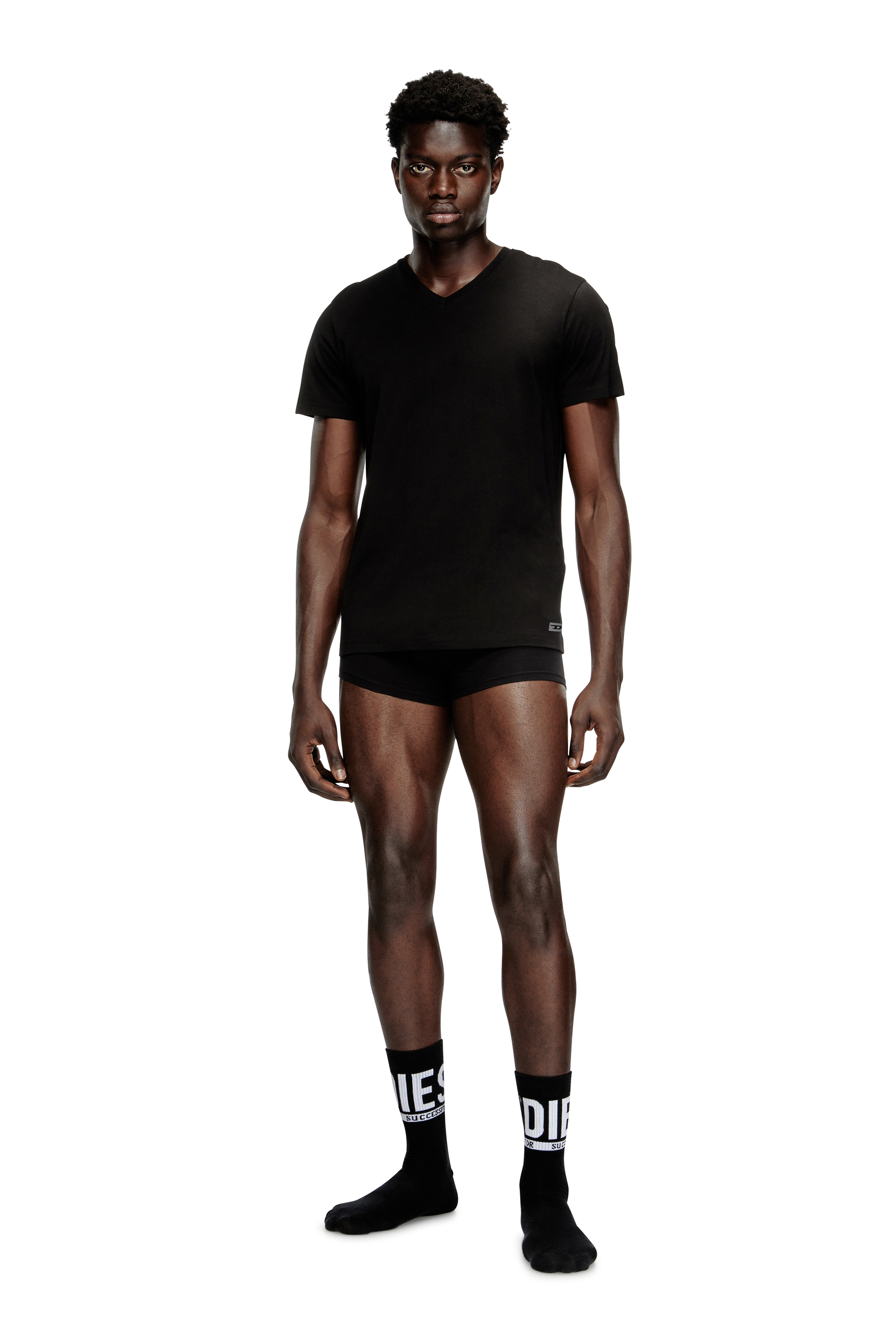 Diesel - MICHAEL-D-BOX-3PACK, Man's Three-pack of V-neck T-shirts in Black - 3