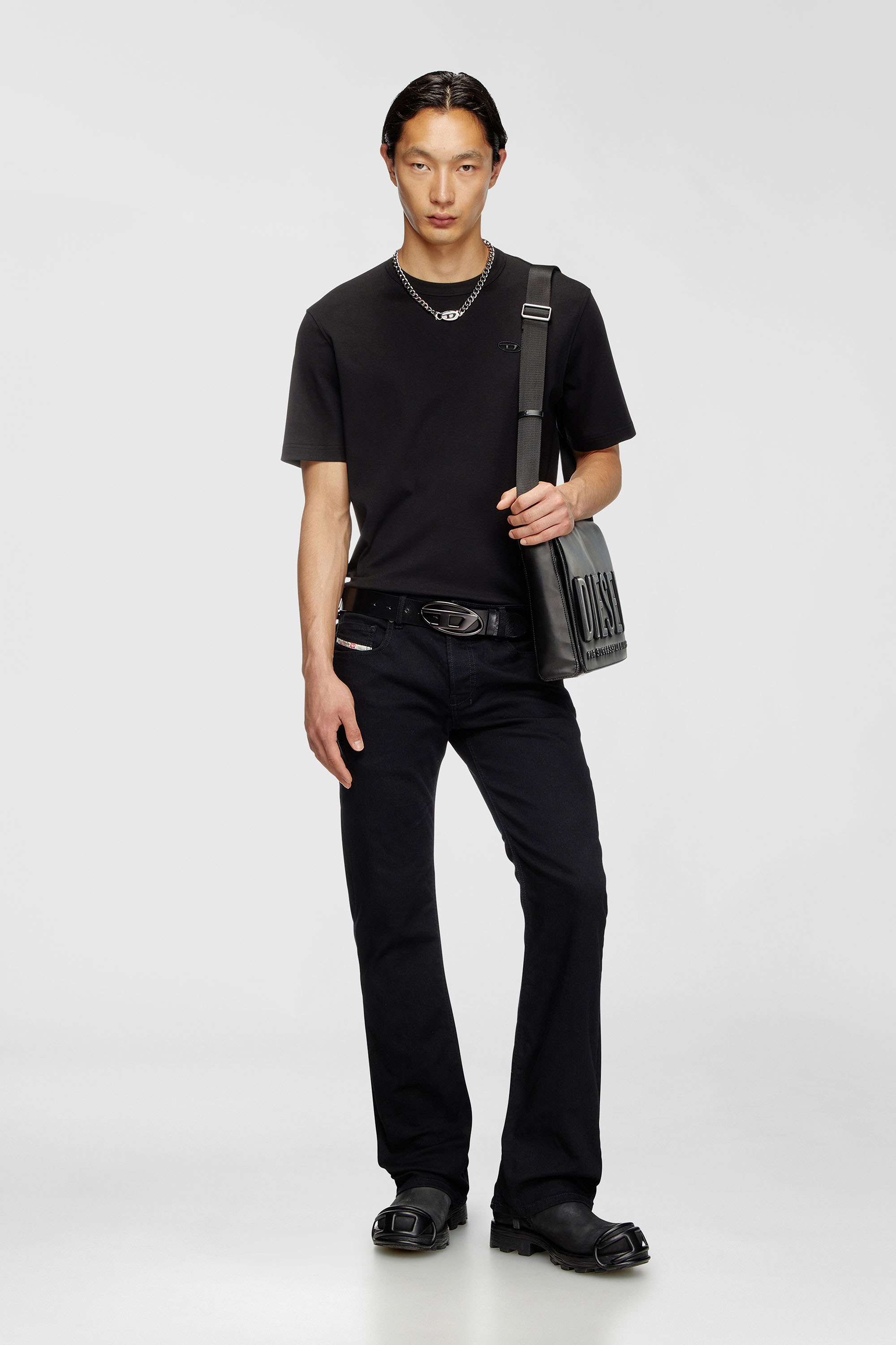 T-shirt with tonal logo embroidery