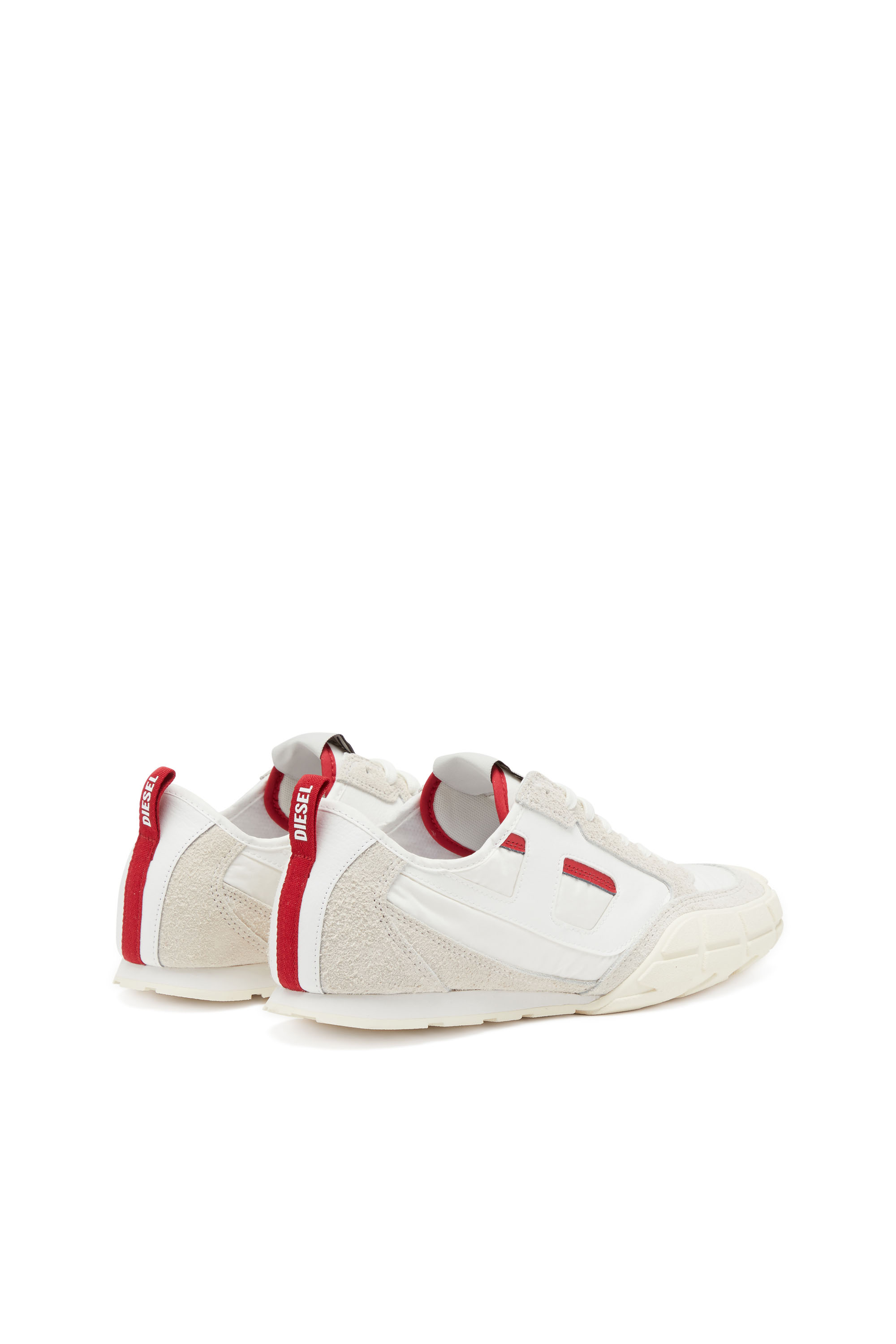 S-PAGODHA LOW, White/Red Diesel - S-PAGODHA LOW, Man's S-Pagodha-Sneakers in leather, suede and ripstop in White/Red - 3